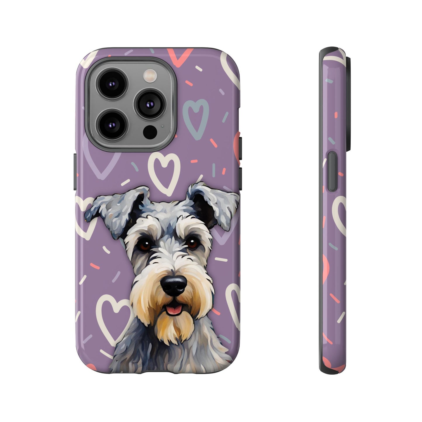 Miniature Schnauzer Love iPhone Samsung Galaxy Google Pixel Glossy Tough Case