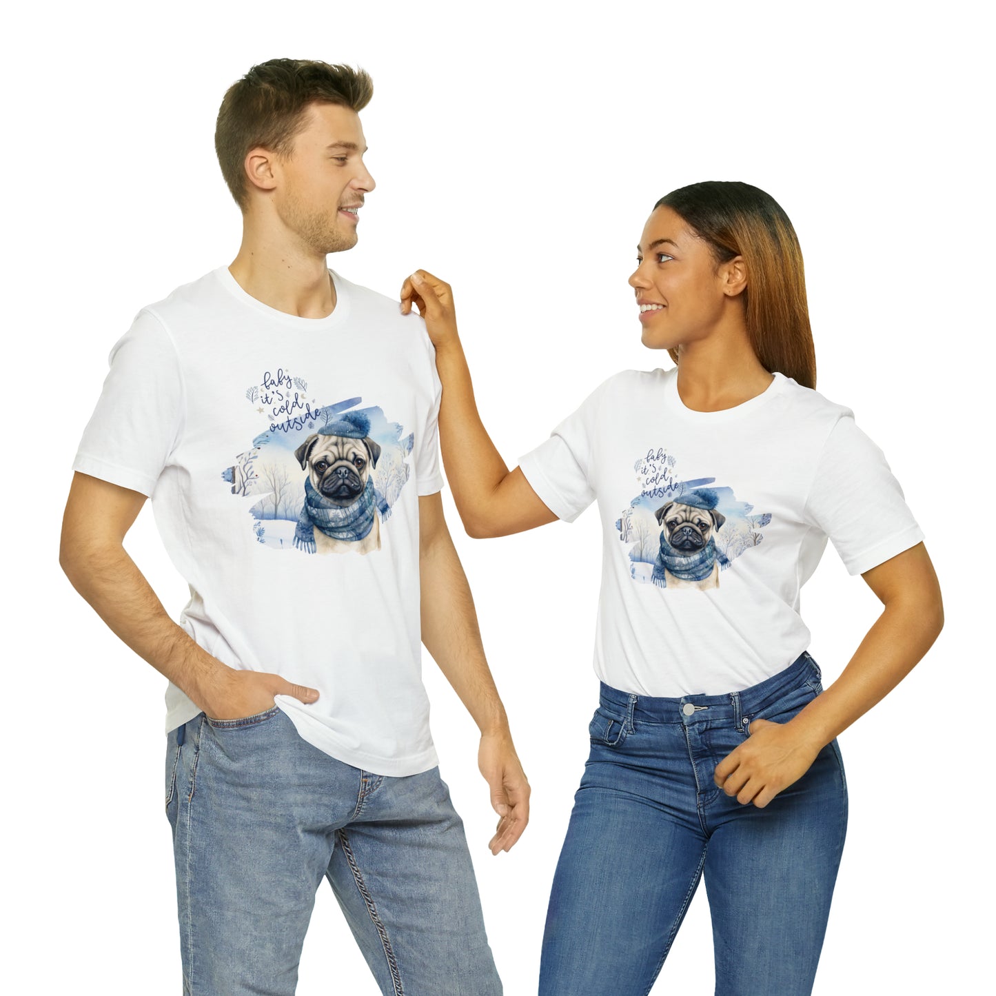 Pug It's Cold Outside Unisex Jersey Short Sleeve Tee