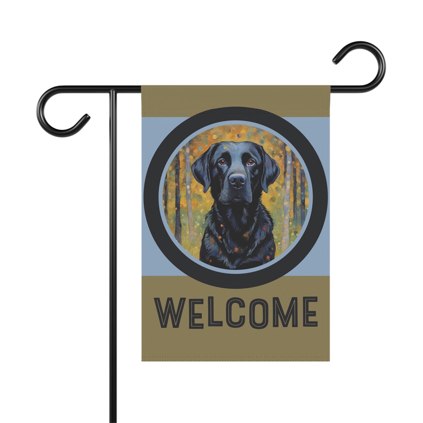 Black Labrador Welcome 2-Sided Garden & House Flag/Banner