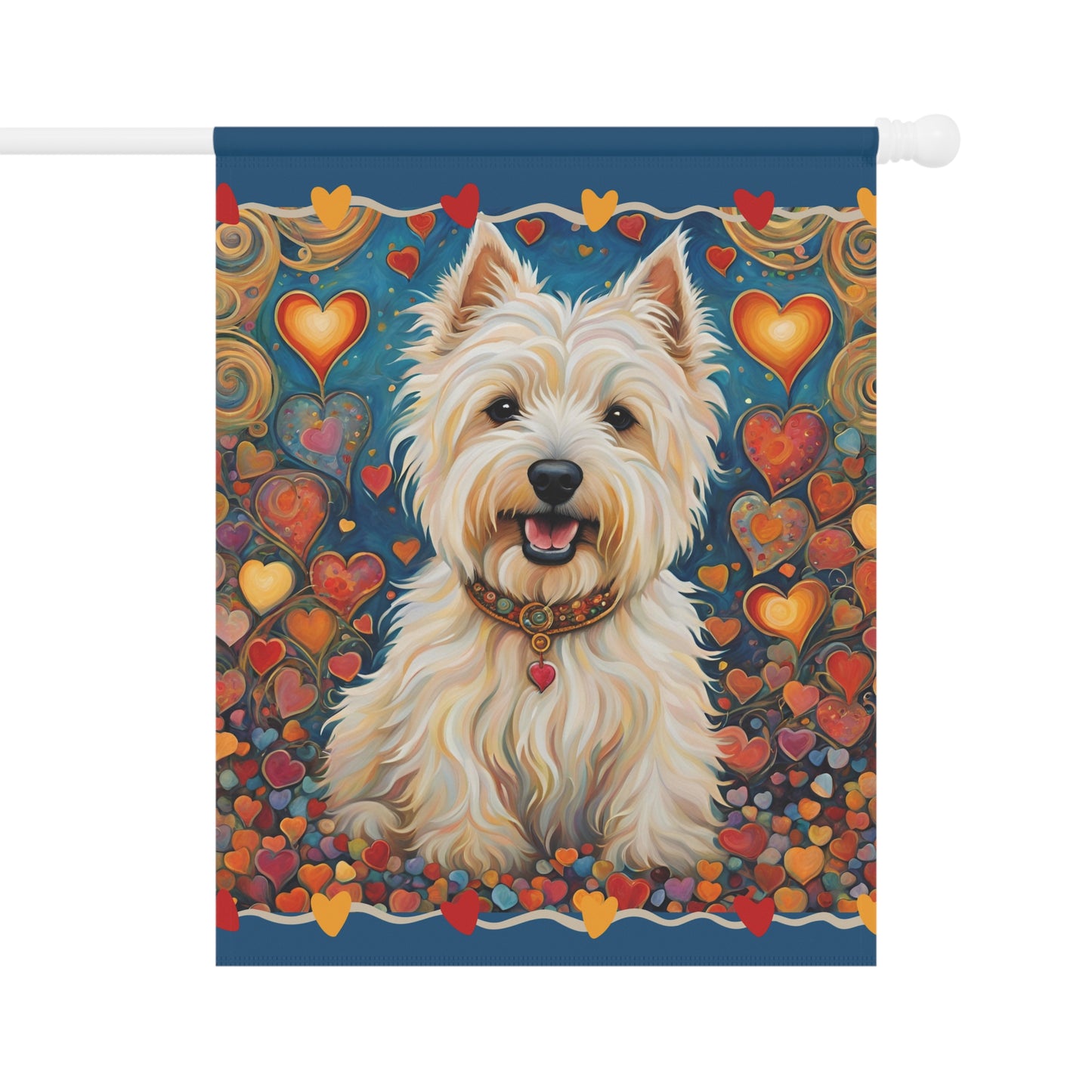 West Highland Terrier Valentine 2-Sided Garden & House Flag/Banner
