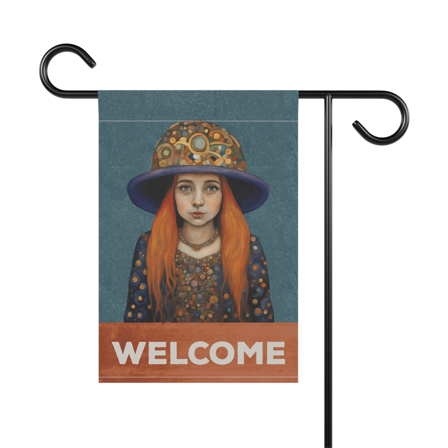 Gnome Girl Welcome 2-Sided Garden & House Flag/Banner