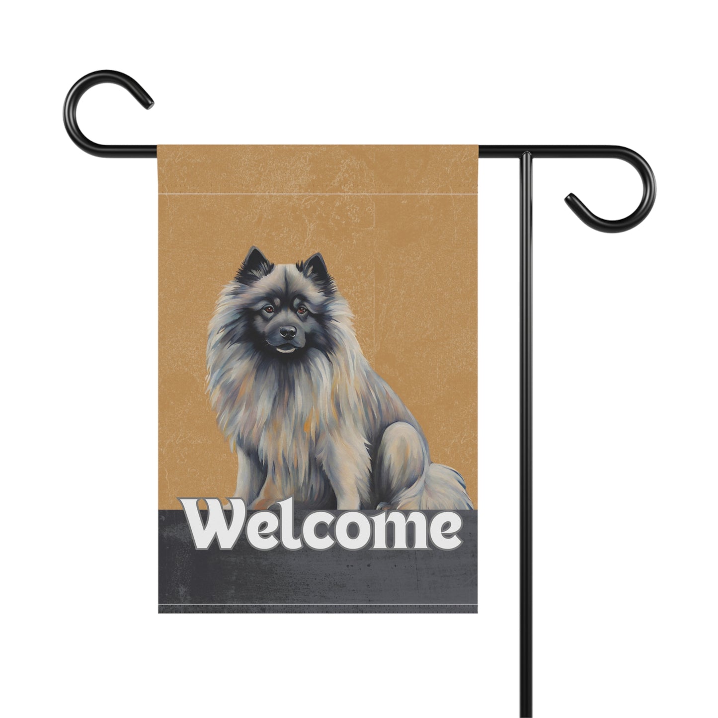 Keeshond Welcome 2-Sided Garden & House Flag/Banner