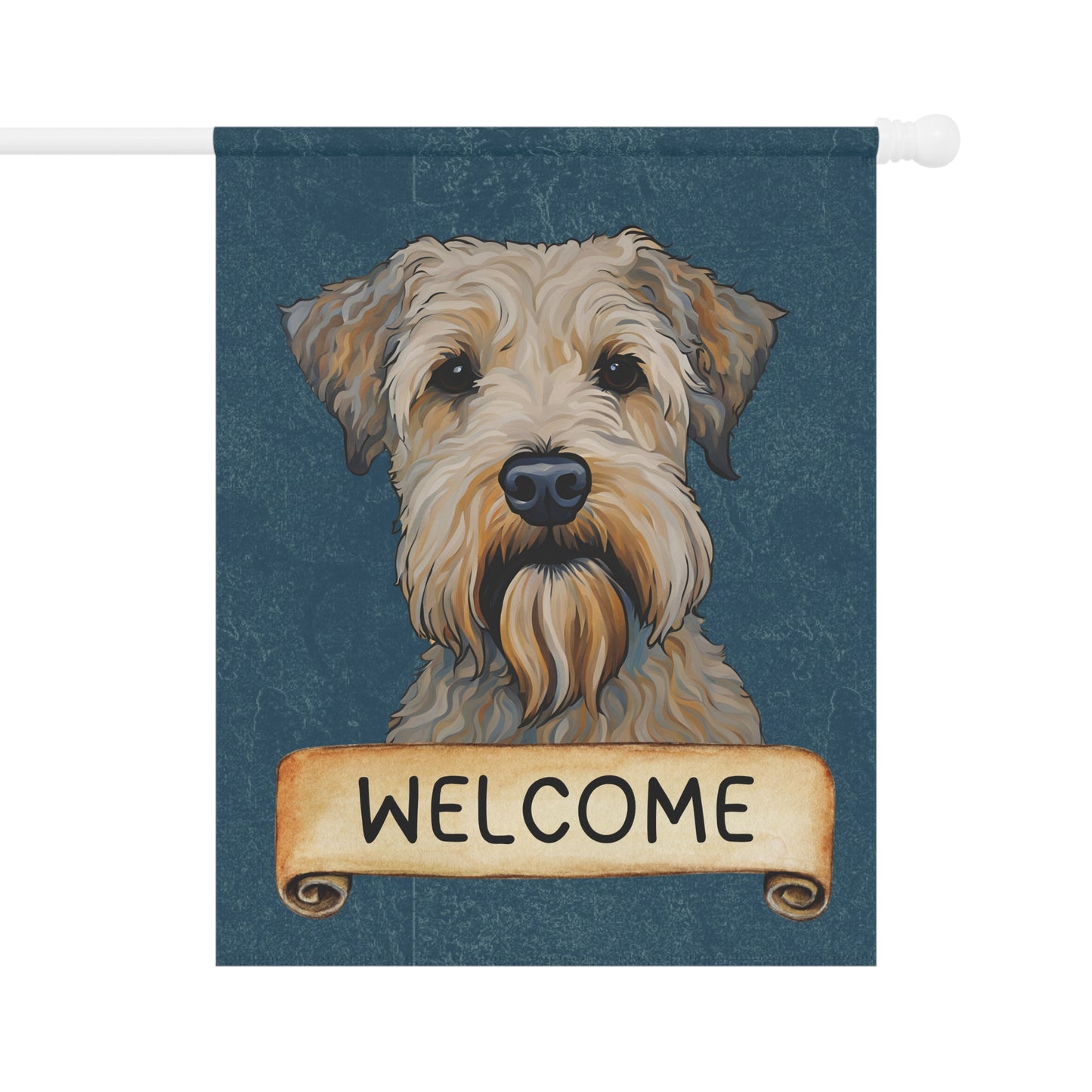 Wheaten Terrier Welcome 2-Sided Garden & House Flag/Banner