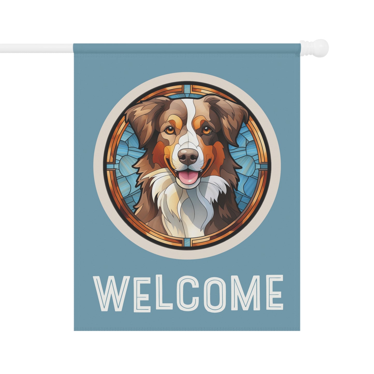 Australian Shepherd Welcome 2-Sided Garden & House Flag/Banner