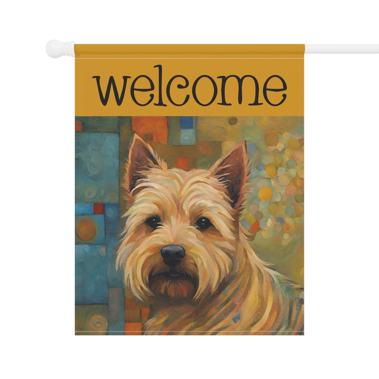 Norwich Terrier Welcome 2-Sided Garden & House Flag/Banner