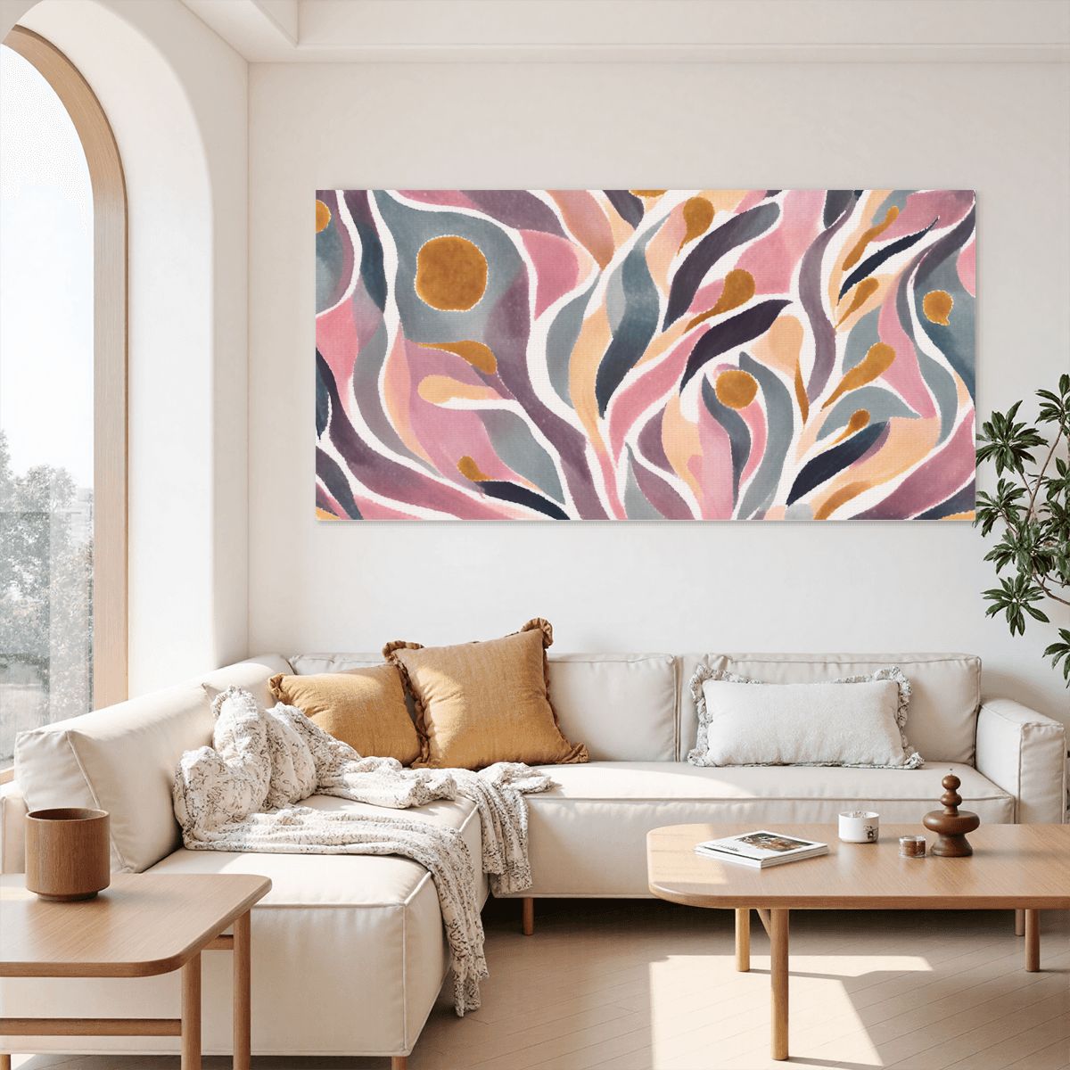 60" x 30" Printed Canvas Fabric Wall Art - No Frame (Made in USA)