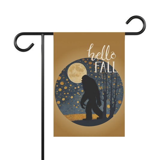 Big Foot Hello Fall 2-Sided Garden & House Flag/Banner