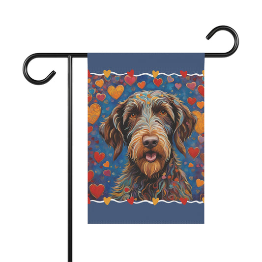 German Wirehaired Pointer Valentine 2-Sided Garden & House Flag/Banner