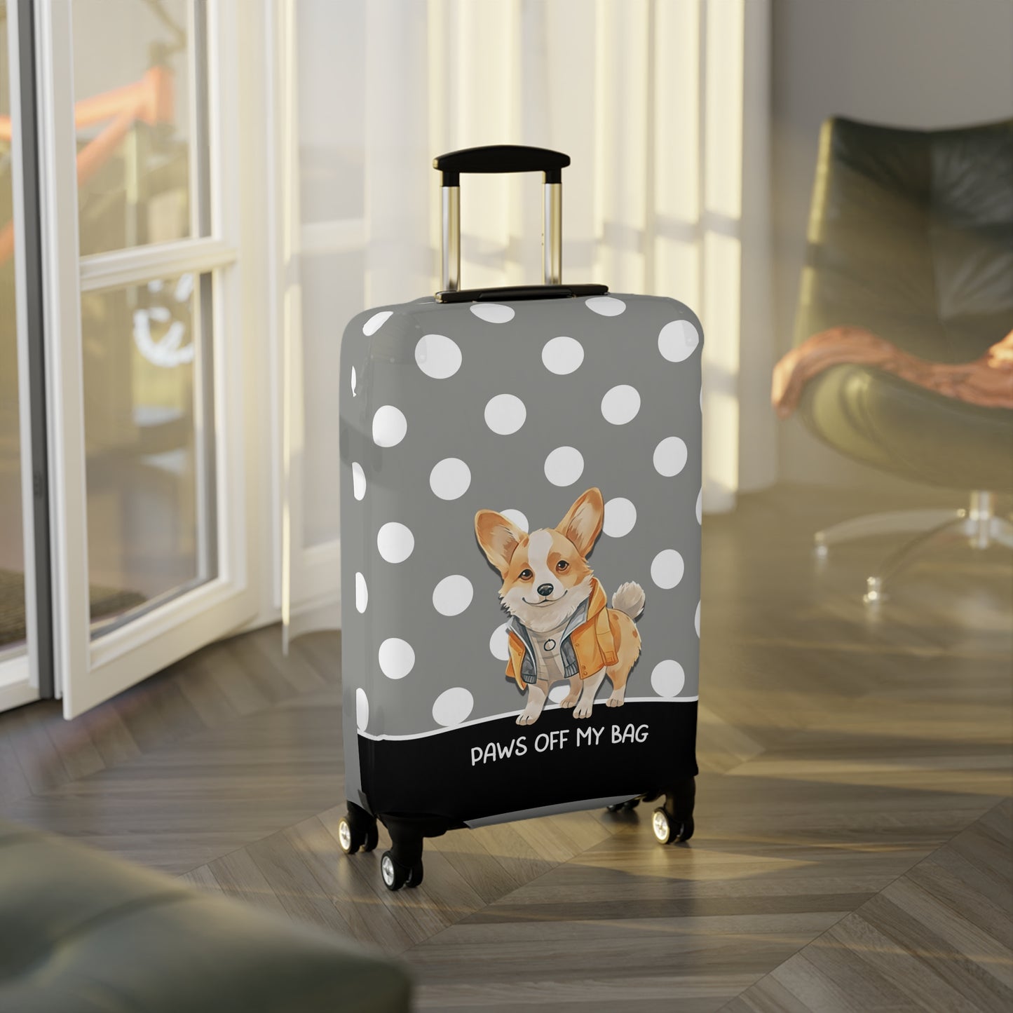 Corgi In Jacket Paws Off My Bag Luggage Cover