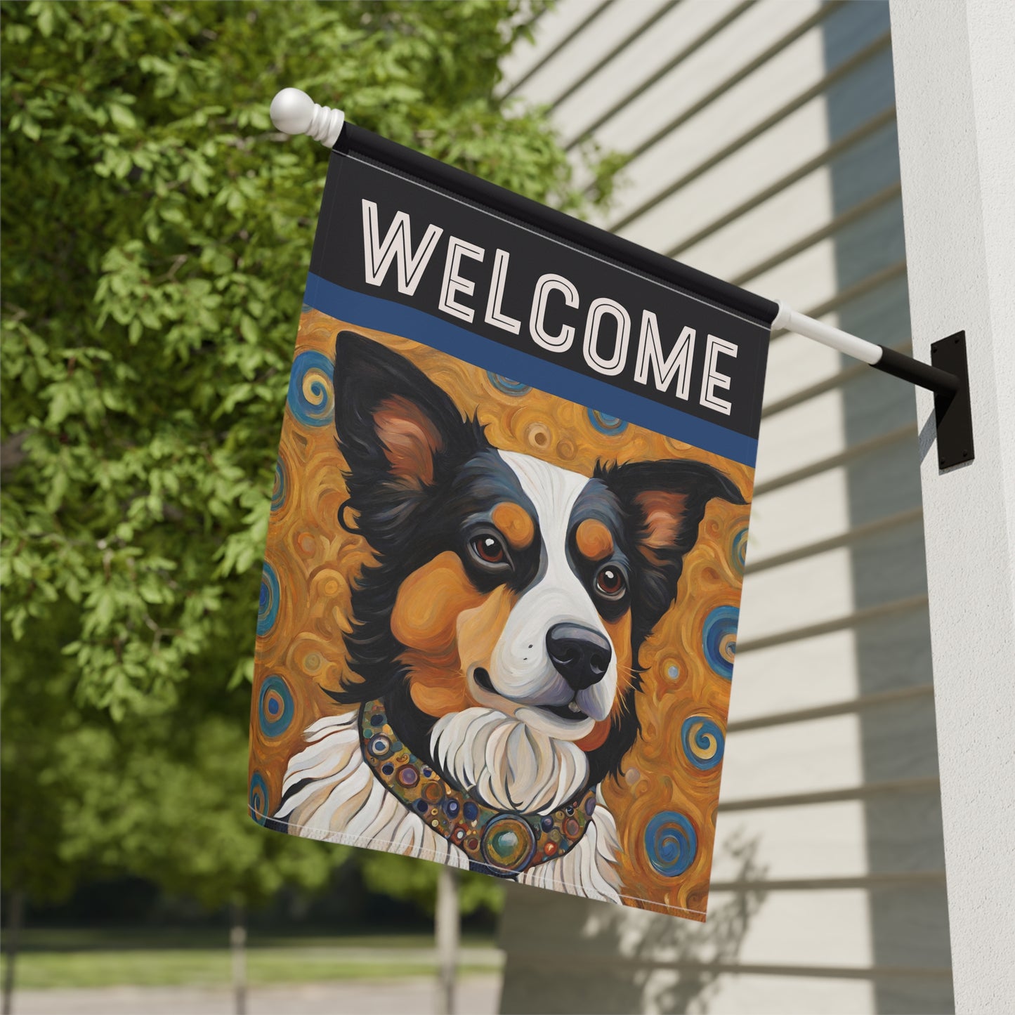 Auggie Welcome 2-Sided Garden & House Flag/Banner