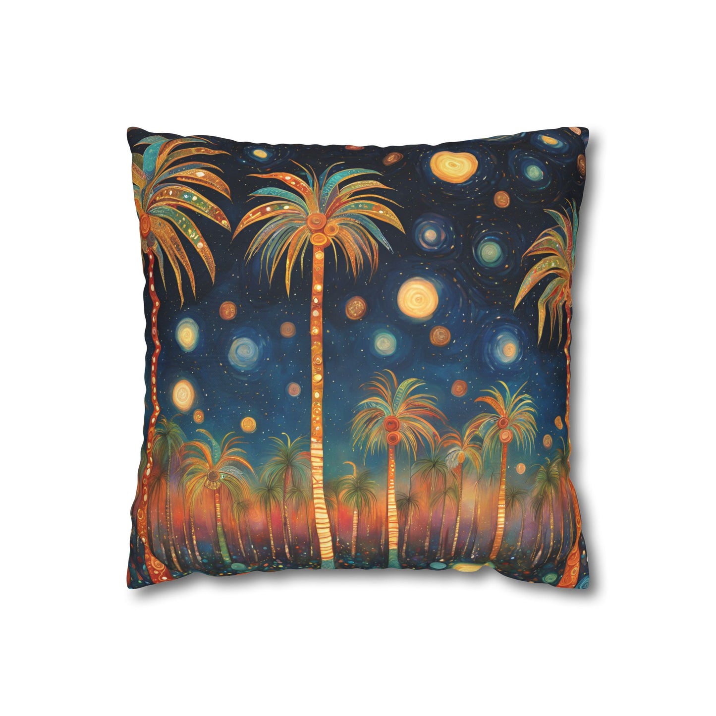 Palm Party Square Poly Canvas Pillowcase