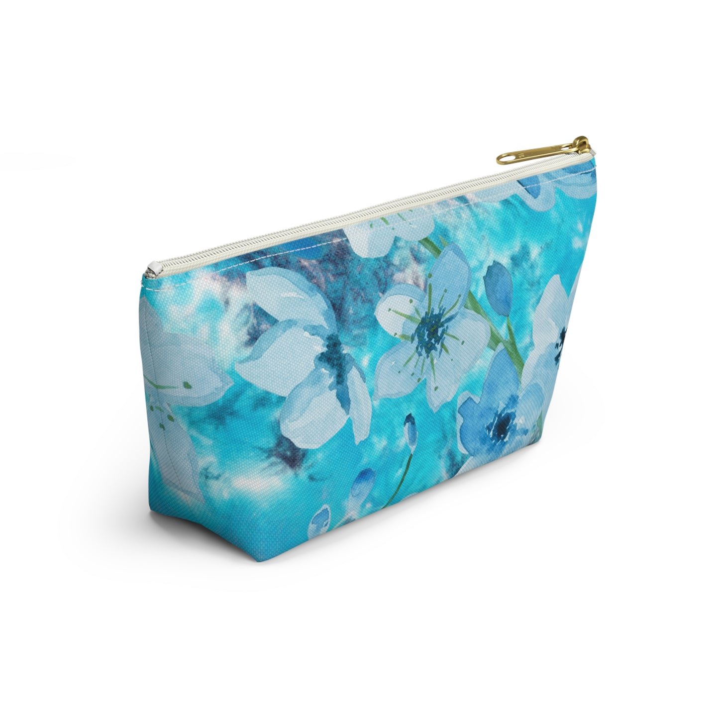 Nordic Floral Makeup Accessory Pouch w T-bottom