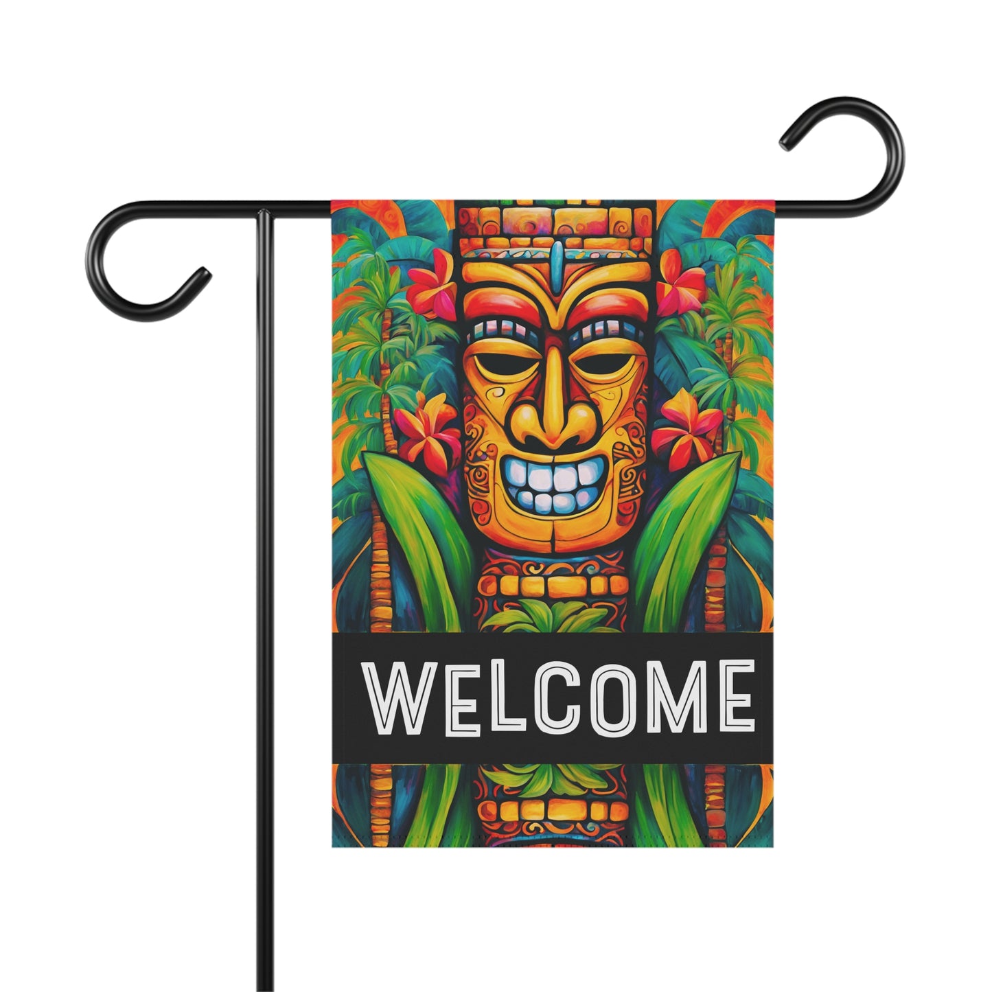 Tiki Tom Welcome 2-Sided Garden & House Flag/Banner