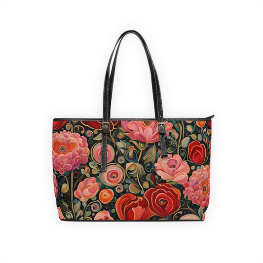 February Flowers PU Leather Shoulder Bag