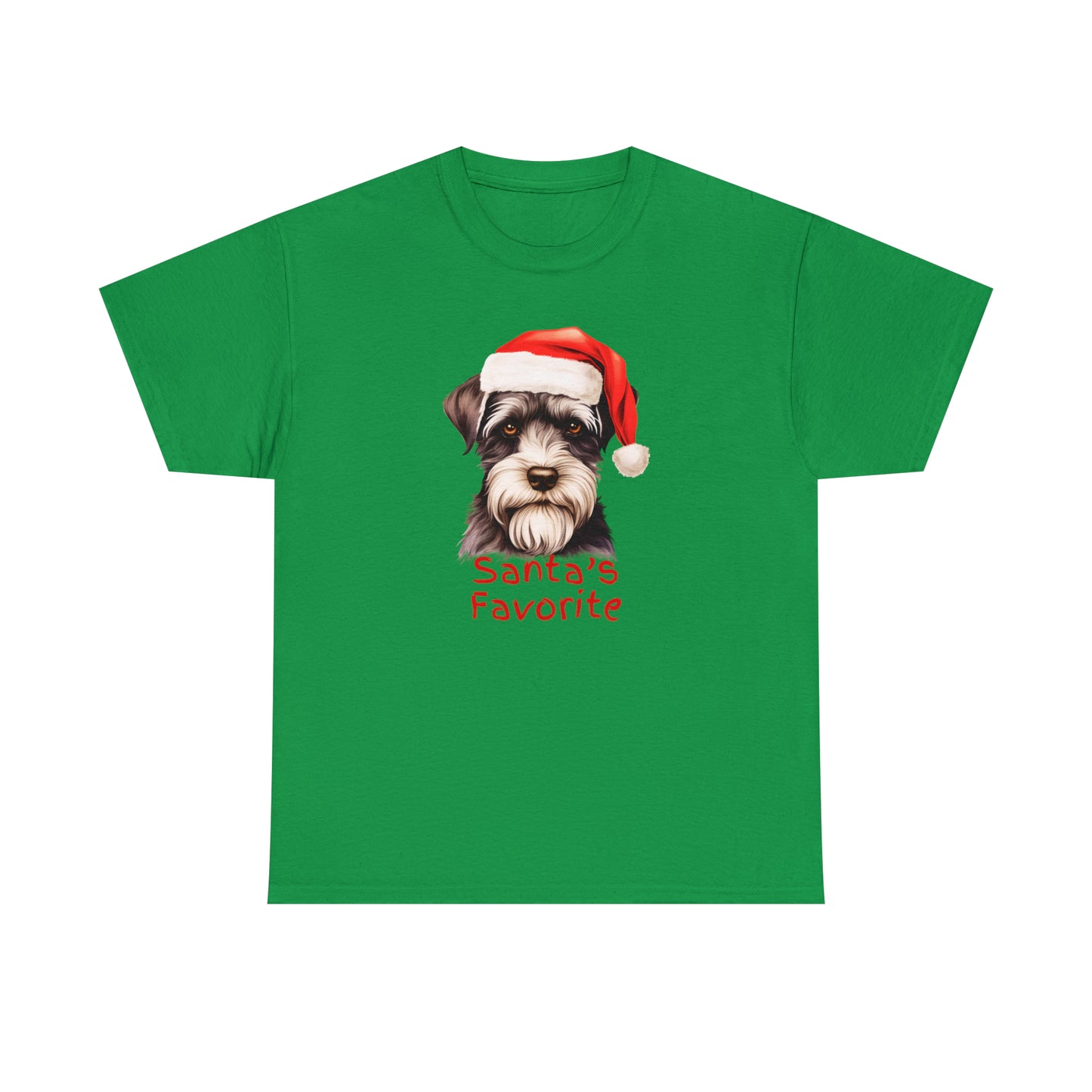 Santa's Favorite Miniature Schnauzer Unisex Heavy Cotton Tee