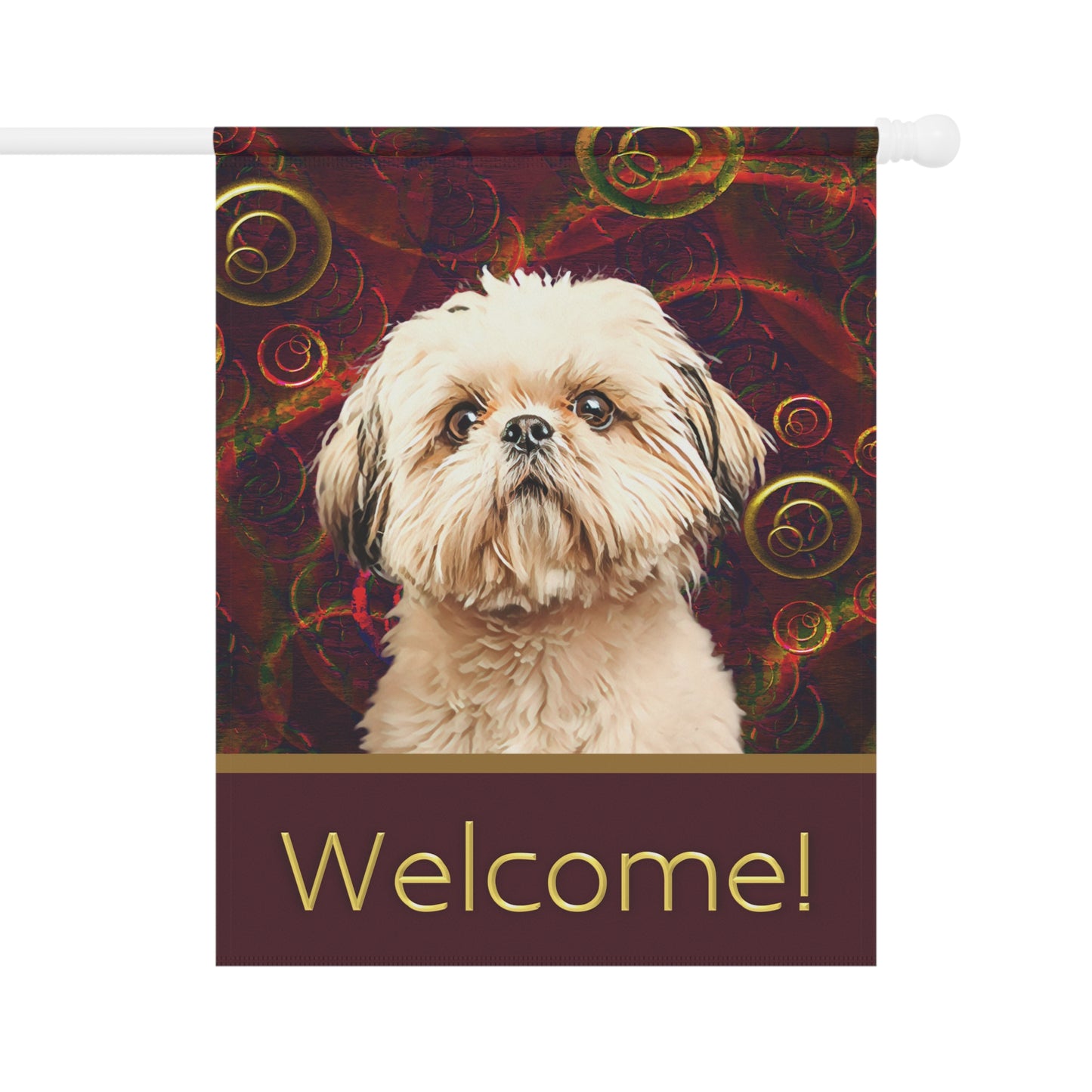 Shih Tzu Welcome 2-Sided Garden & House Flag/Banner