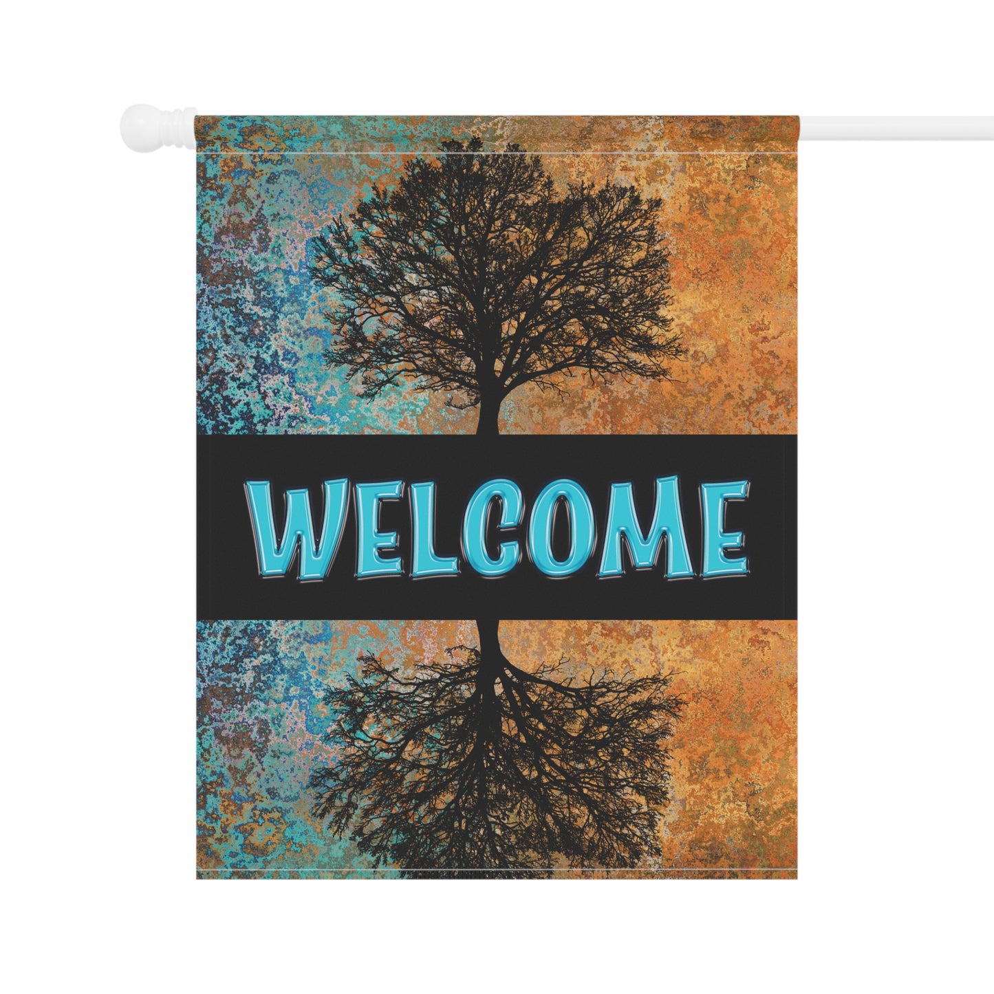 Allington Tree Reflection Welcome 2-Sided Garden & House Flag/Banner