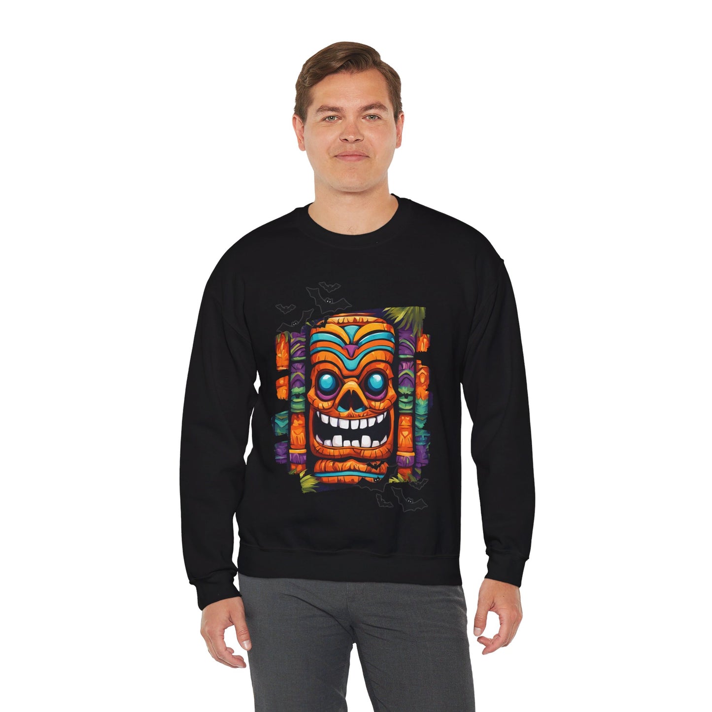 Halloween Tiki Unisex Heavy Blend™ Crewneck Sweatshirt