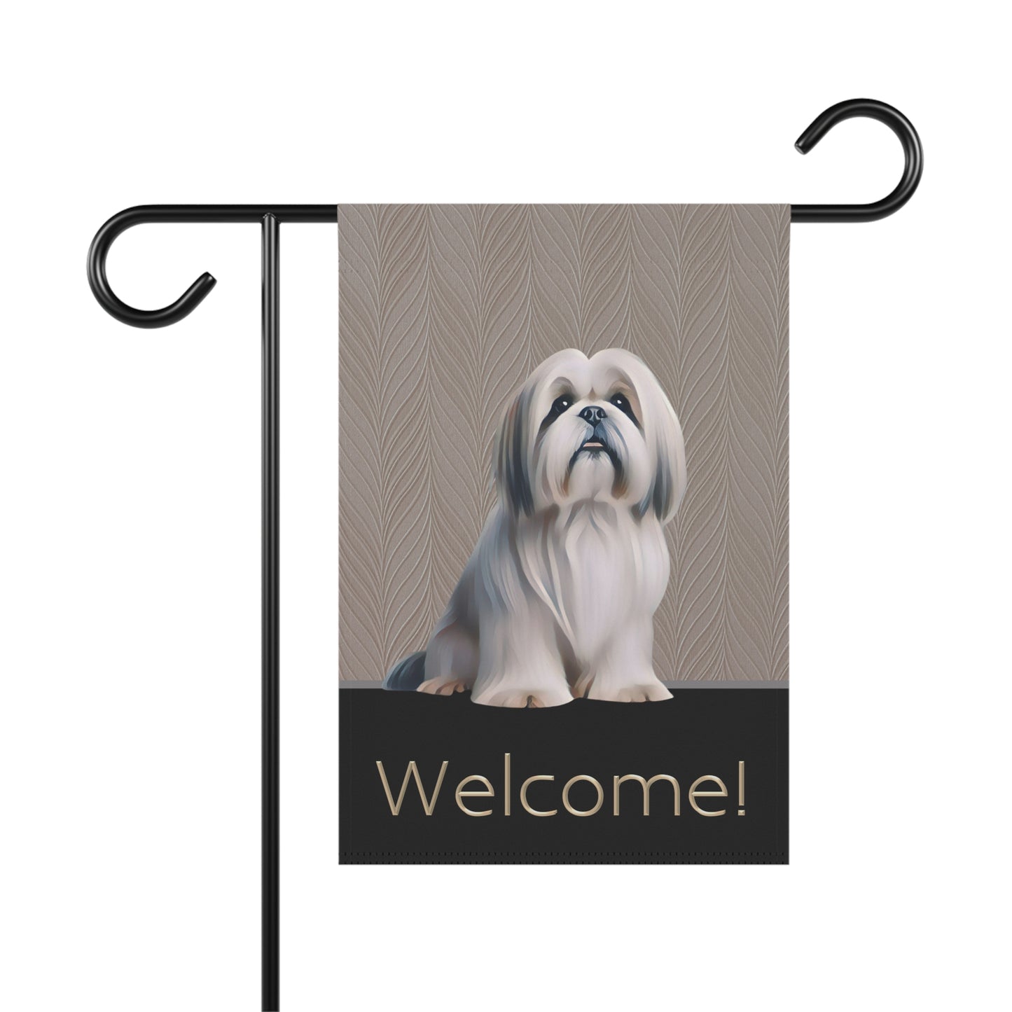 Lhasa Apso Welcome 2-Sided Garden & House Flag/Banner