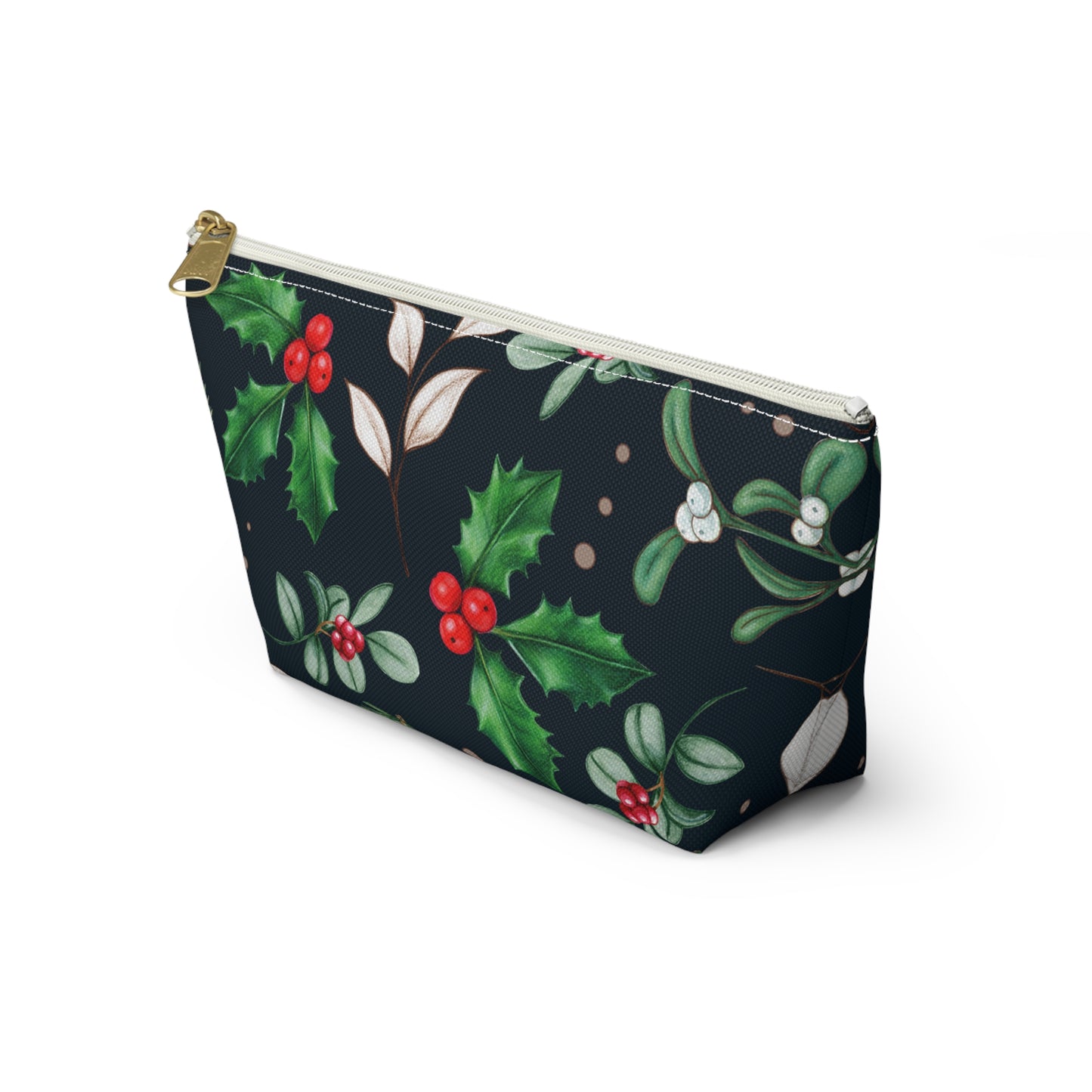 Holly Jolly Christmas Accessory Pouch w T-bottom