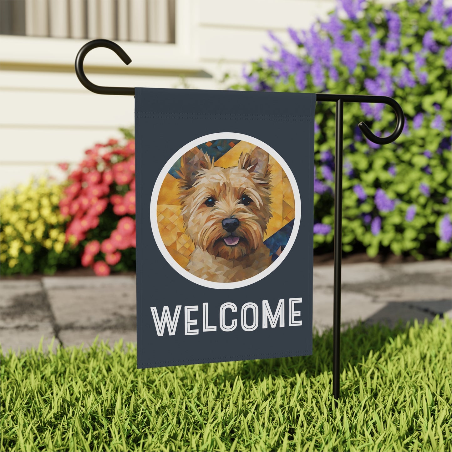 Norwich Terrier Welcome 2-Sided Garden & House Flag/Banner