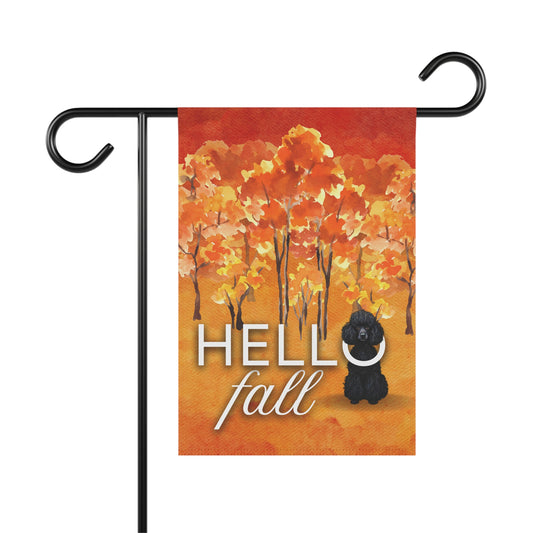 Standard Poodle Hello Fall 2-Sided Garden & House Flag/Banner