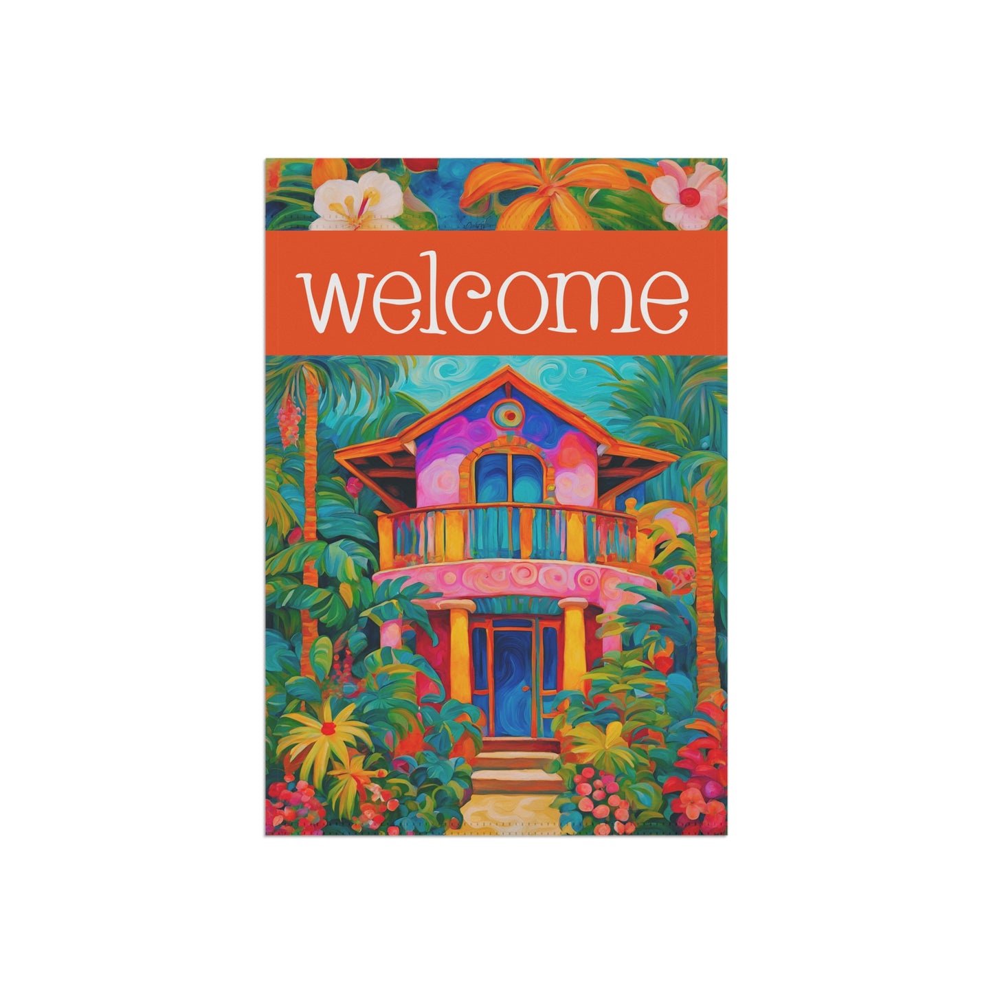 Beach House Welcome 2-Sided Garden & House Flag/Banner