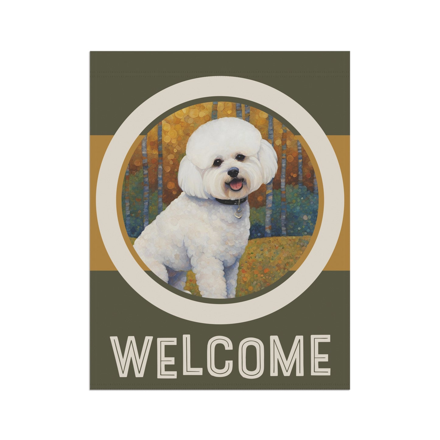 Bichon Frise Welcome 2-Sided Garden & House Flag/Banner