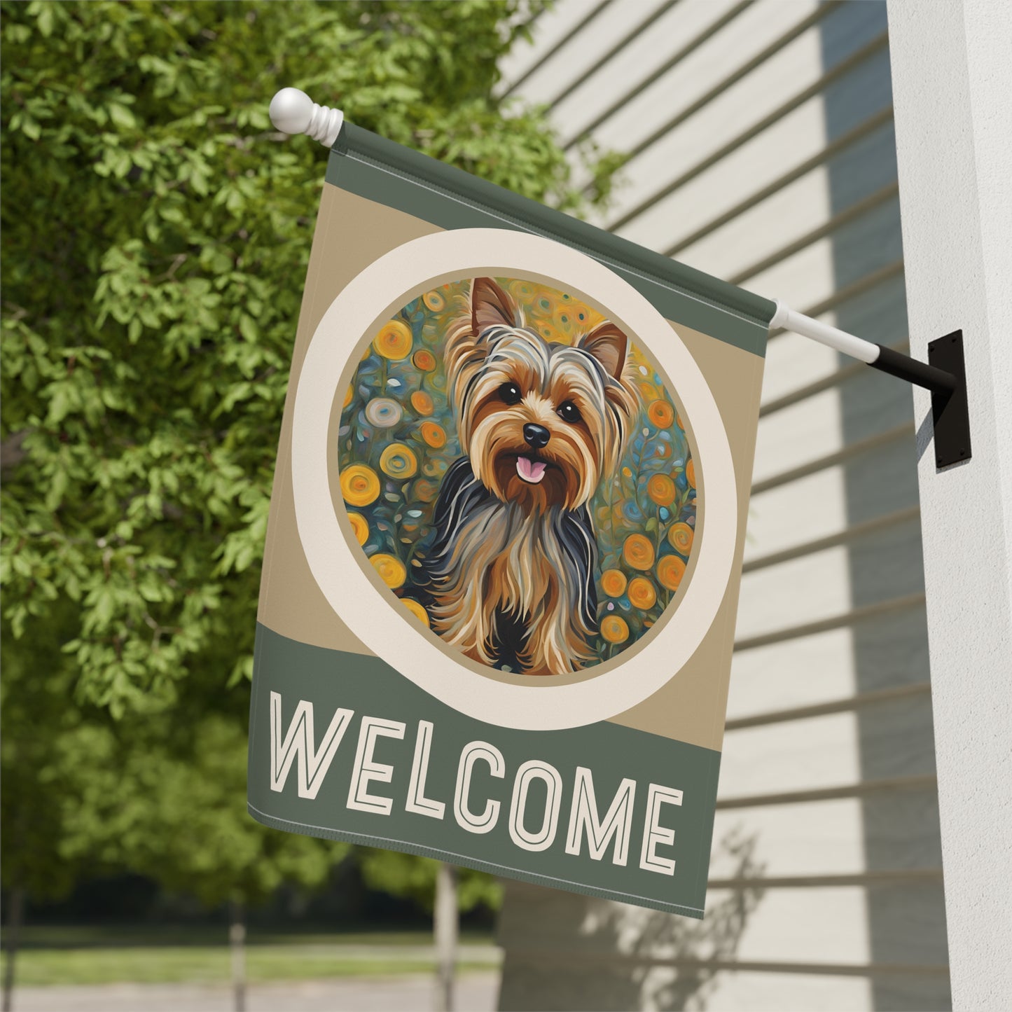 Yorkshire Terrier Welcome 2-Sided Garden & House Flag/Banner