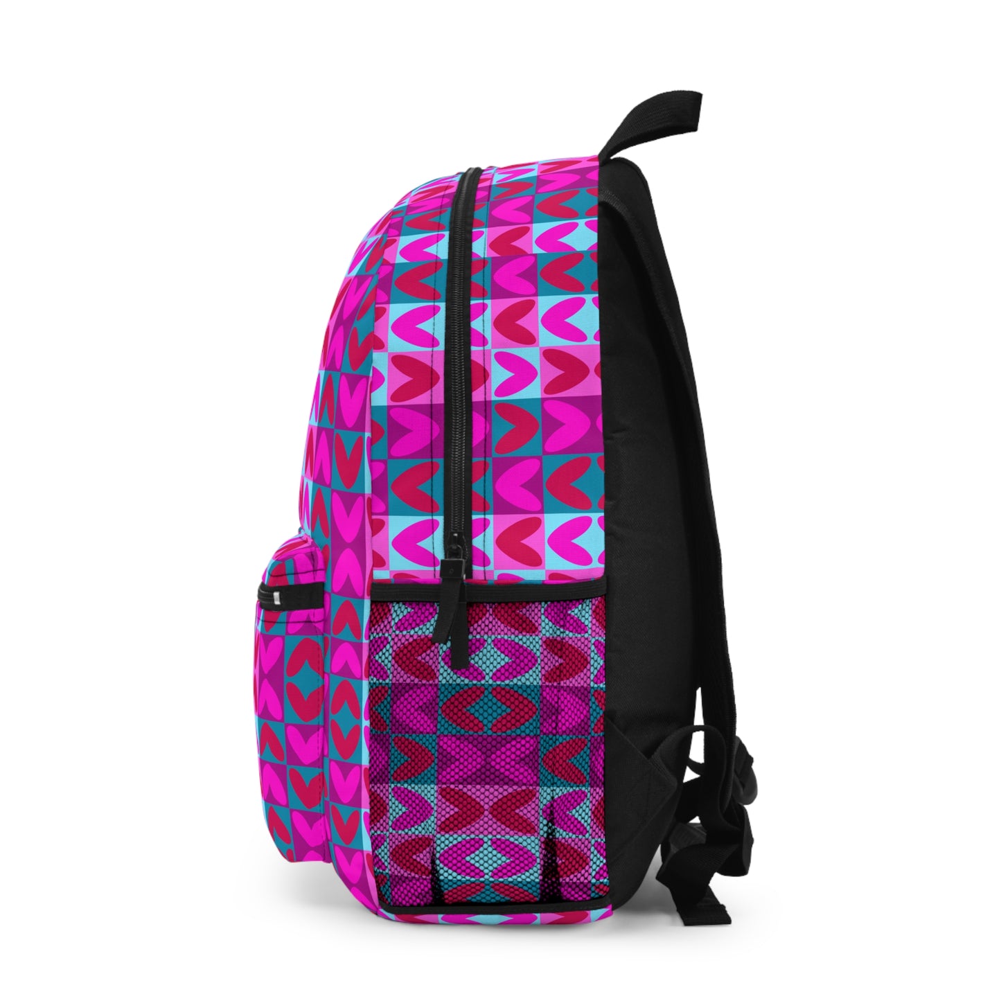 Vibbing Hearts Backpack Modern Bright Backpack with Abstract Heart Pattern