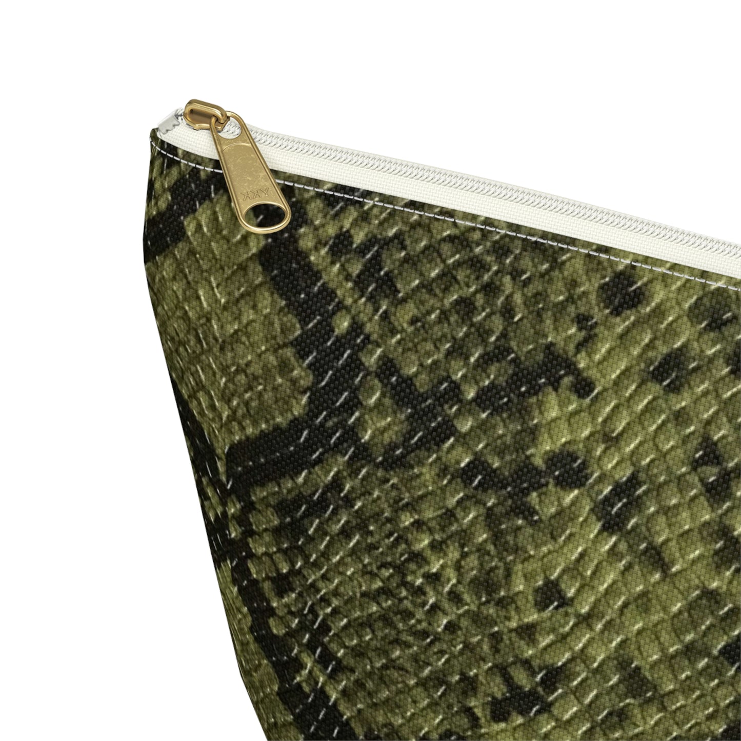 Faux Python in Green Accessory Pouch w T-bottom