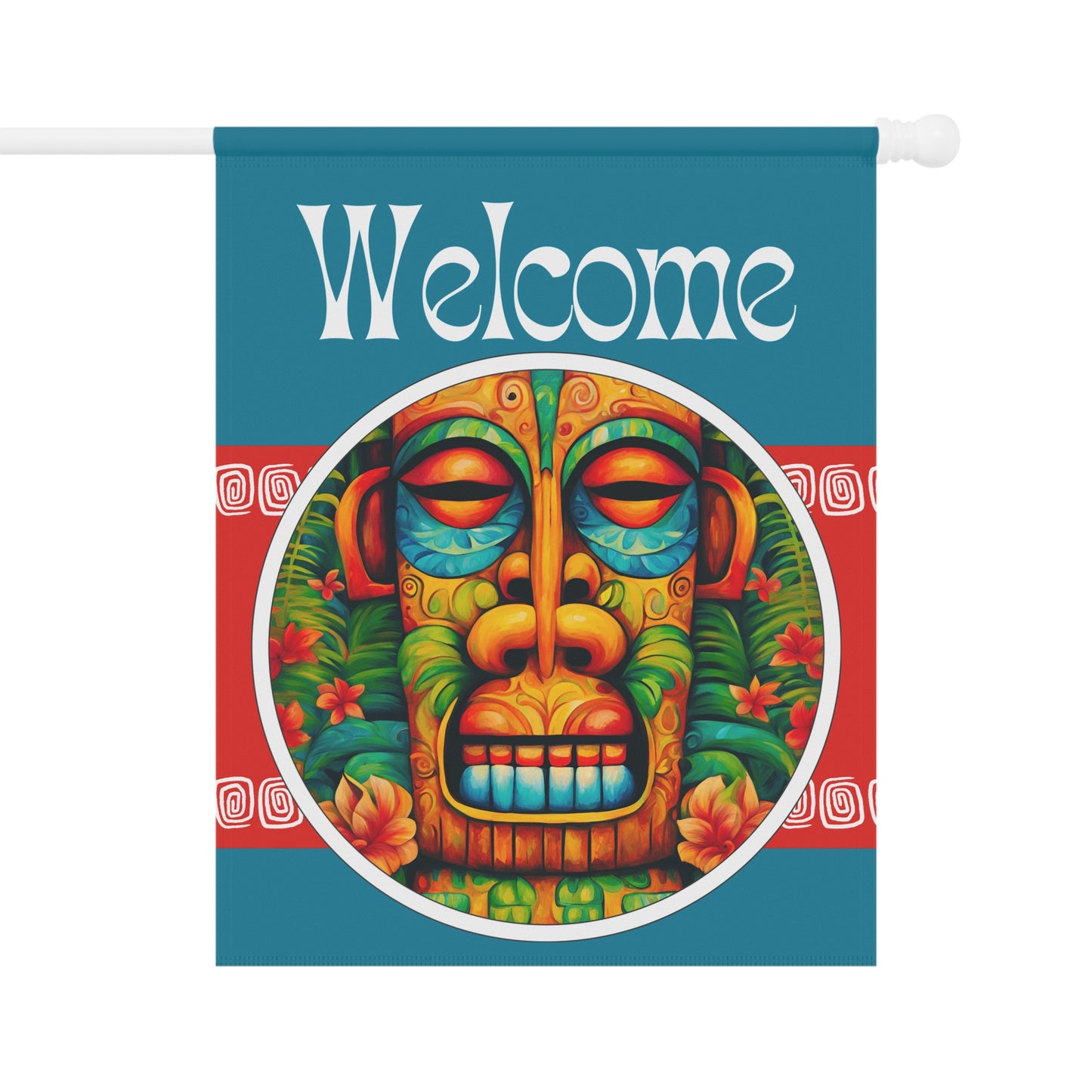 Sleepy Tiki Welcome 2-Sided Garden & House Flag/Banner