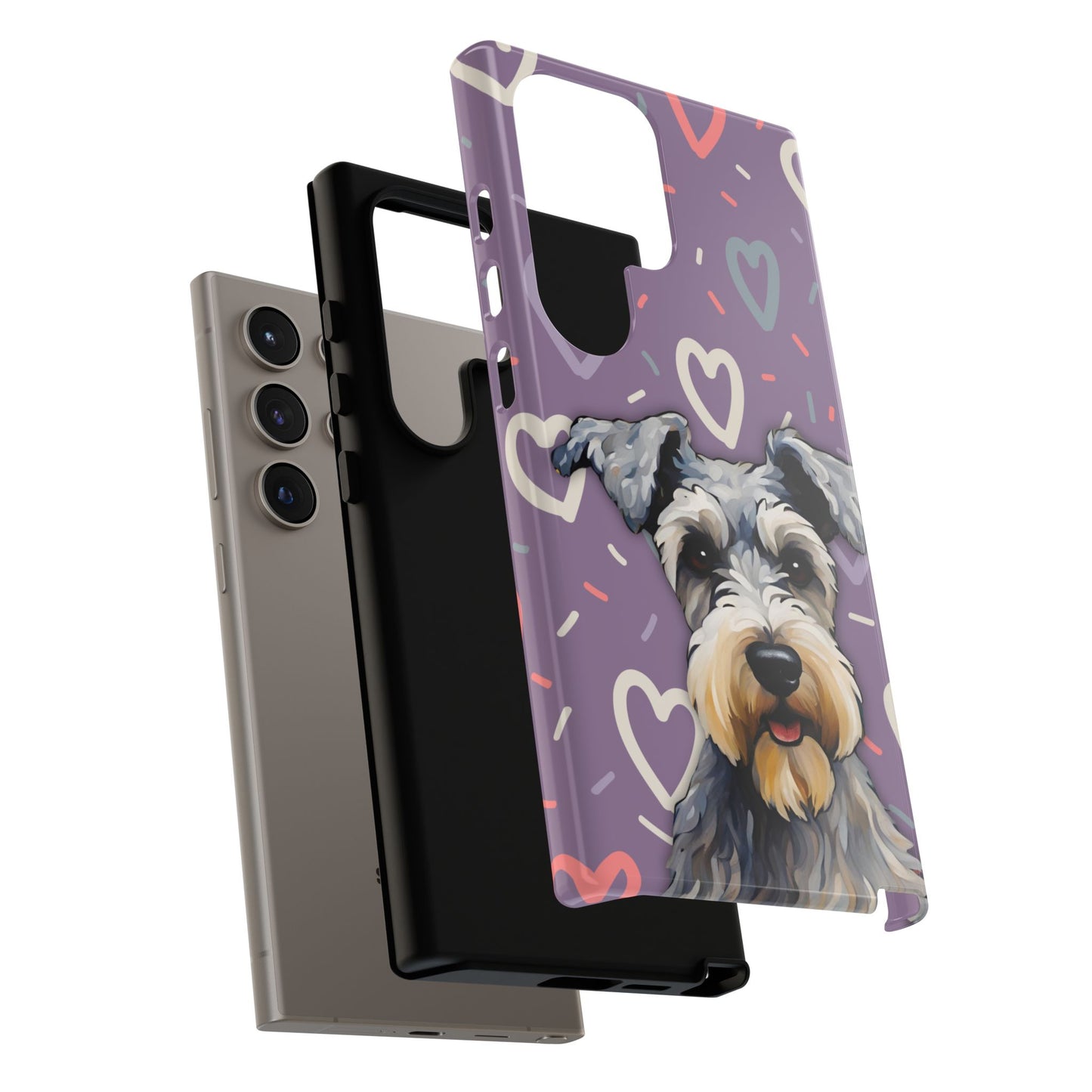 Miniature Schnauzer Love iPhone Samsung Galaxy Google Pixel Glossy Tough Case