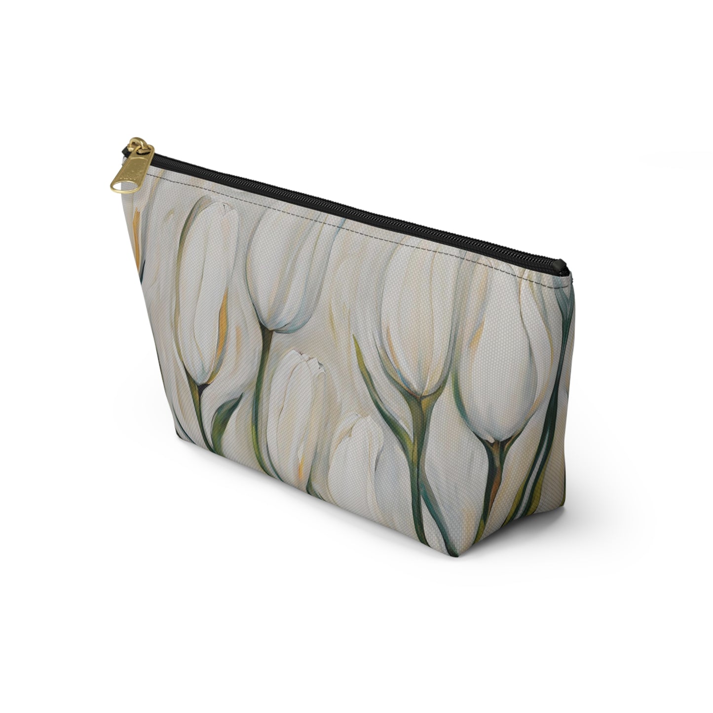 White Tulips Accessory Pouch w T-bottom