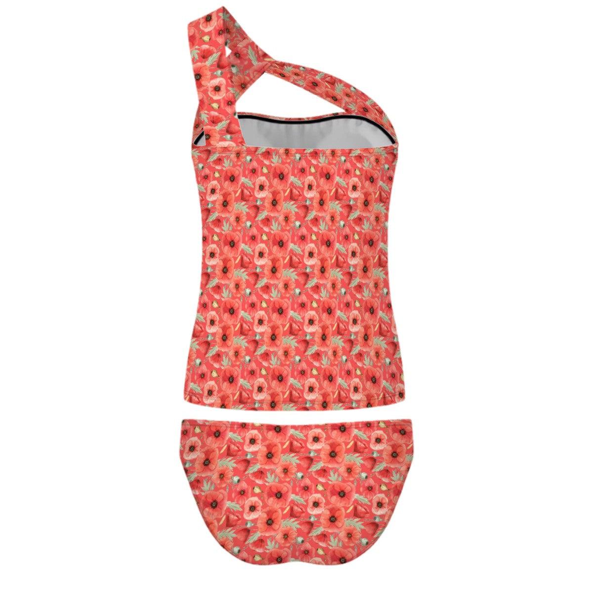 Poppy One-Shoulder Two Piece Tankini Swimsuit