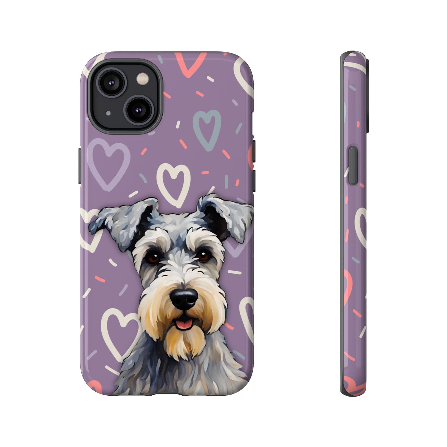 Miniature Schnauzer Love iPhone Samsung Galaxy Google Pixel Glossy Tough Case