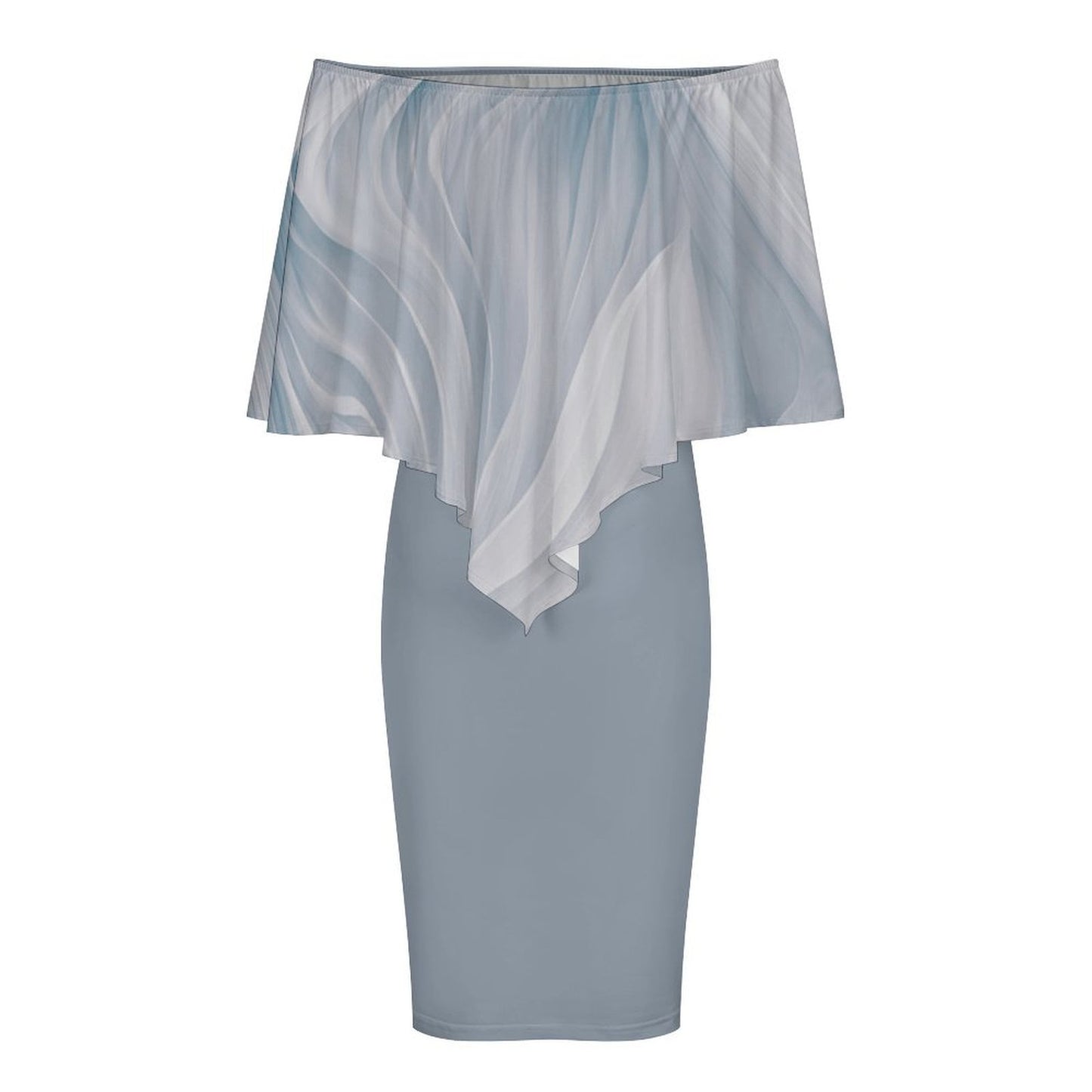 Sway in Blue Women's Off-shoulder Shawl Dress