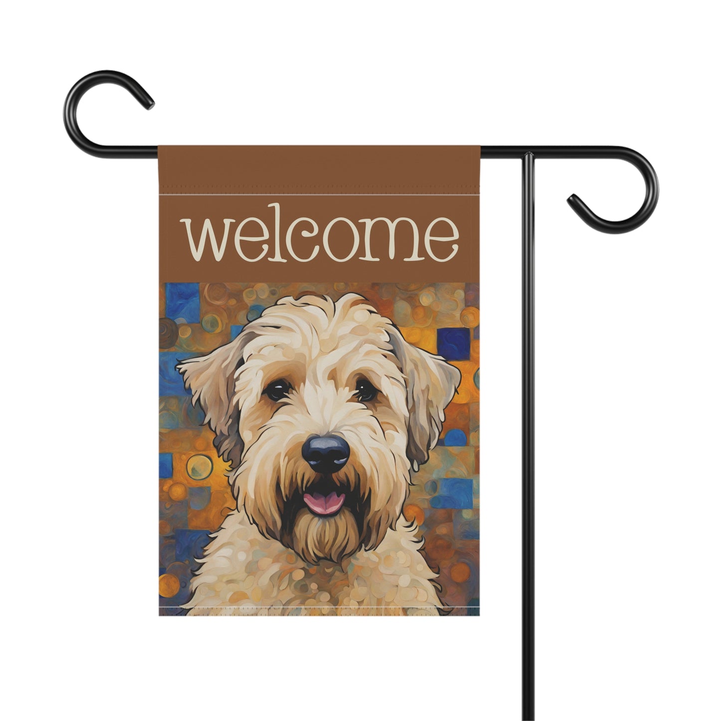 Wheaten Terrier Welcome 2-Sided Garden & House Flag/Banner