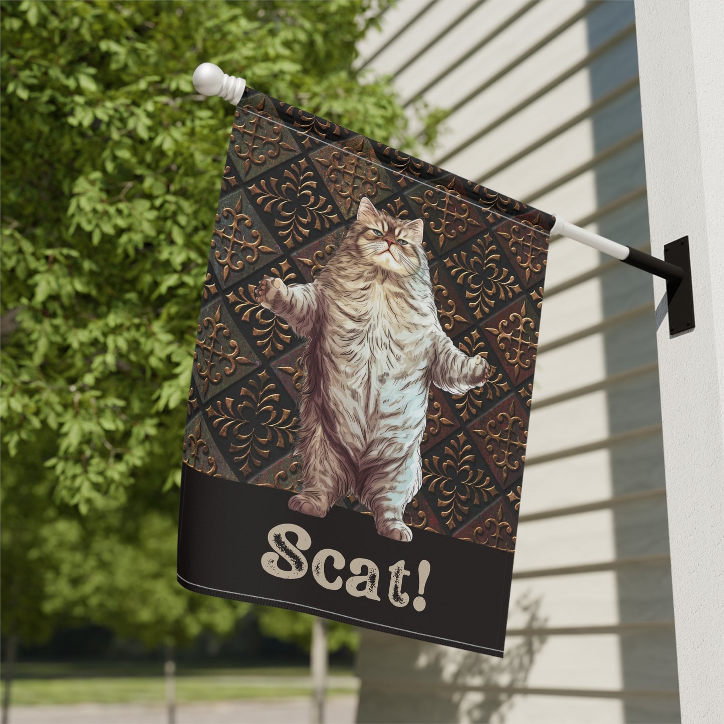 Scat Cat 2-Sided Garden & House Flag/Banner