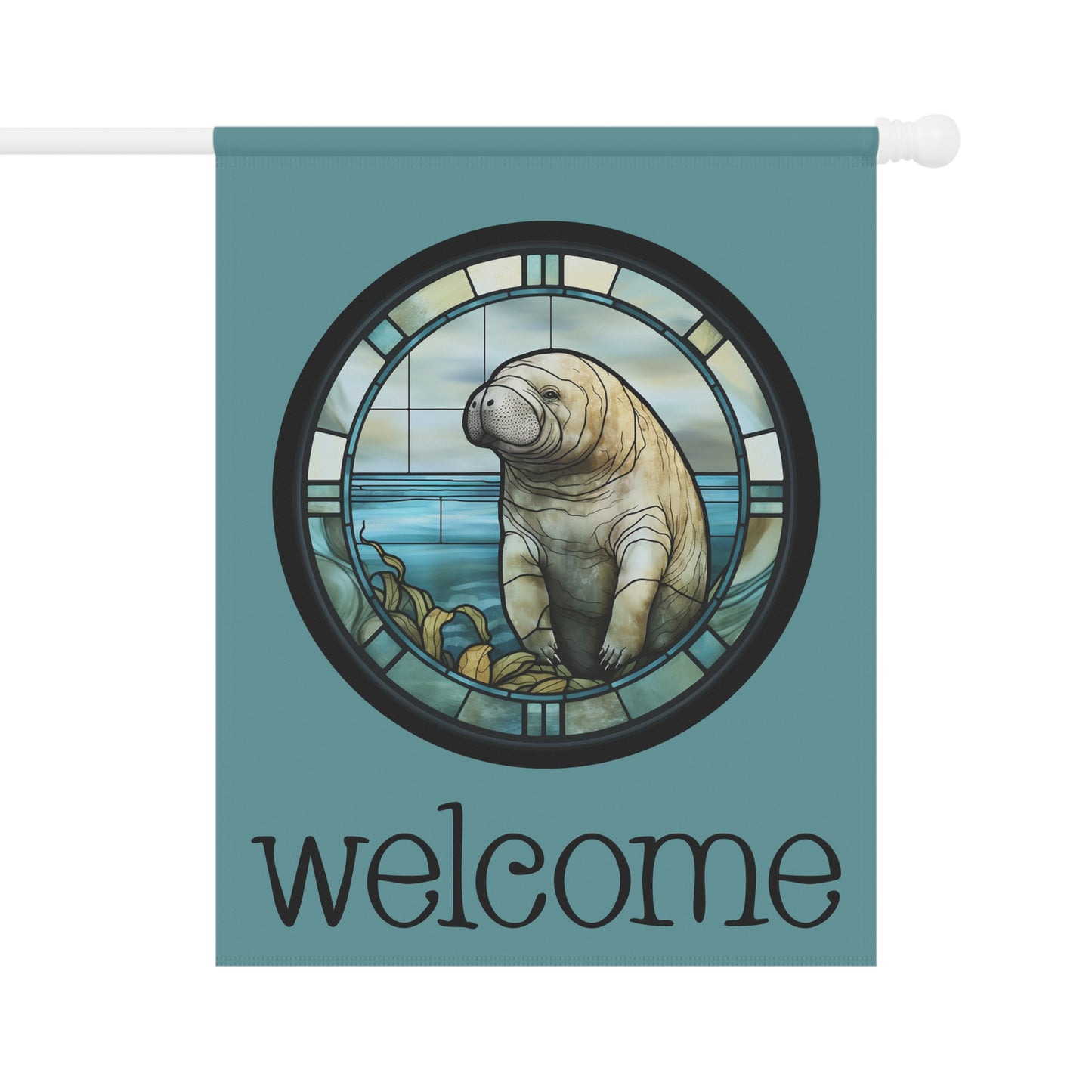 Manatee Welcome 2-sided Garden & House Flag/Banner