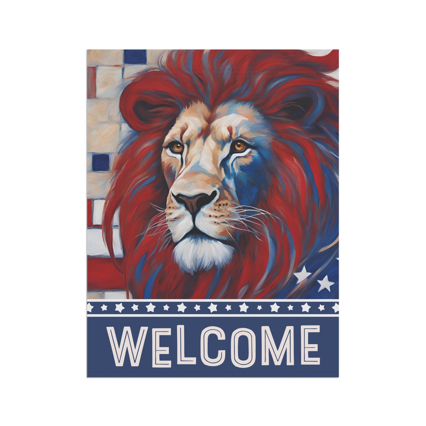 All American Lion Welcome 2-Sided Garden & House Flag/Banner