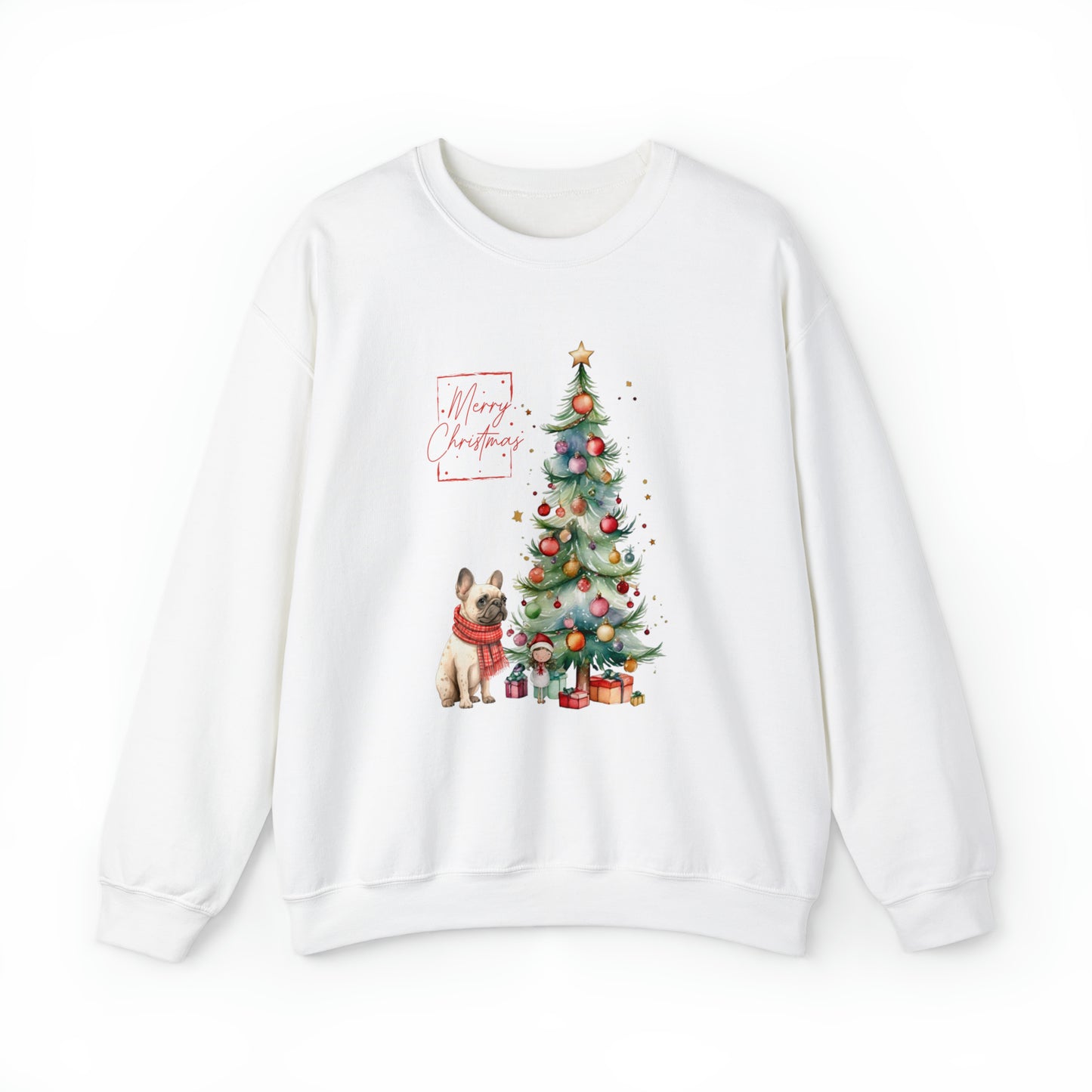 Merry Christmas French Bulldog Unisex Heavy Blend™ Crewneck Sweatshirt