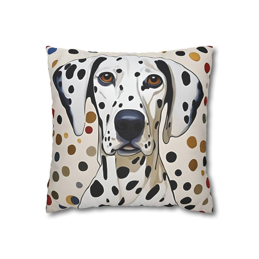 Dots for Dalmatians Square Poly Canvas Pillowcase