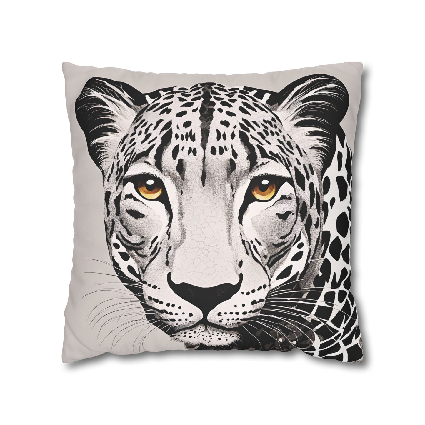 Leopard Square Poly Canvas Pillowcase