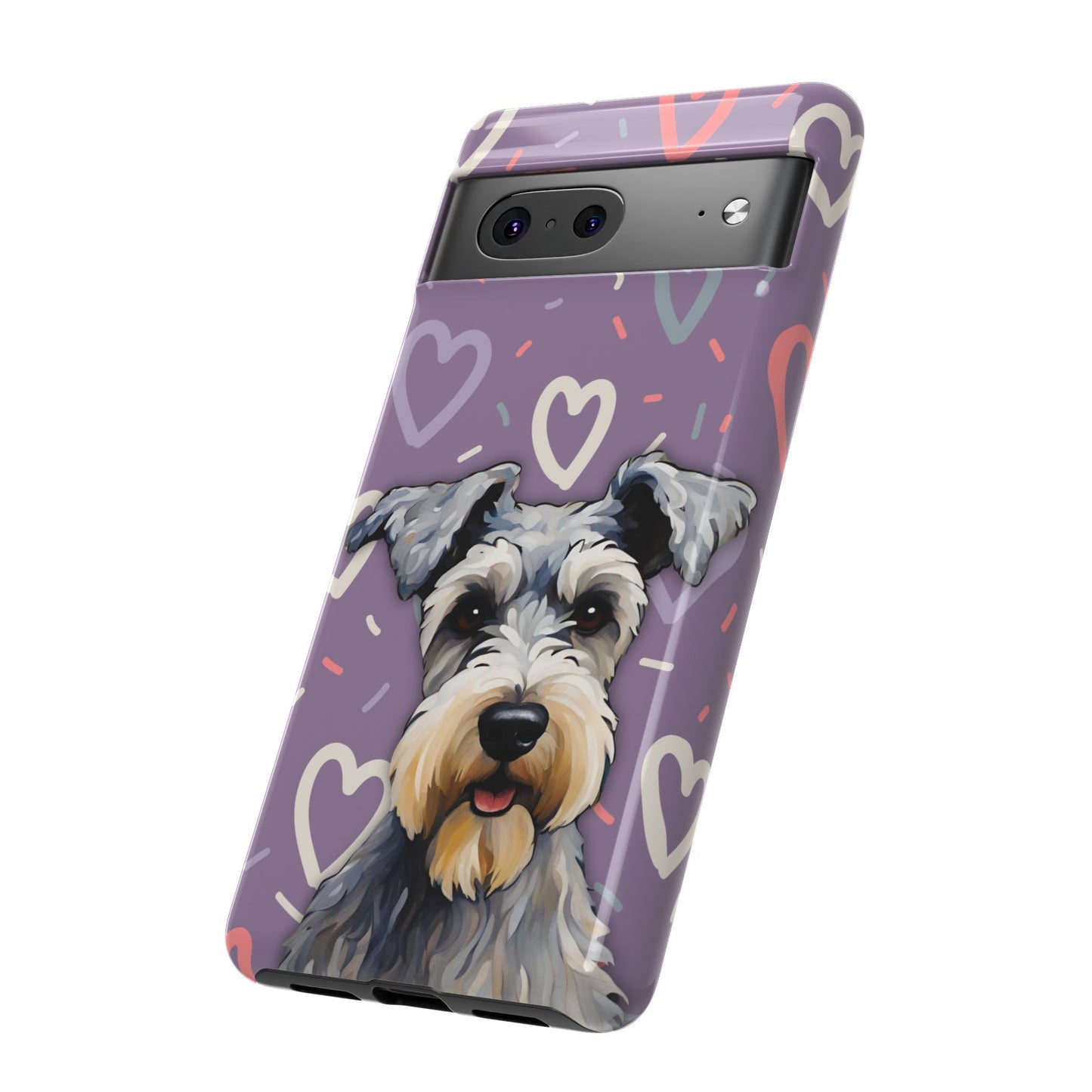 Miniature Schnauzer Love iPhone Samsung Galaxy Google Pixel Glossy Tough Case