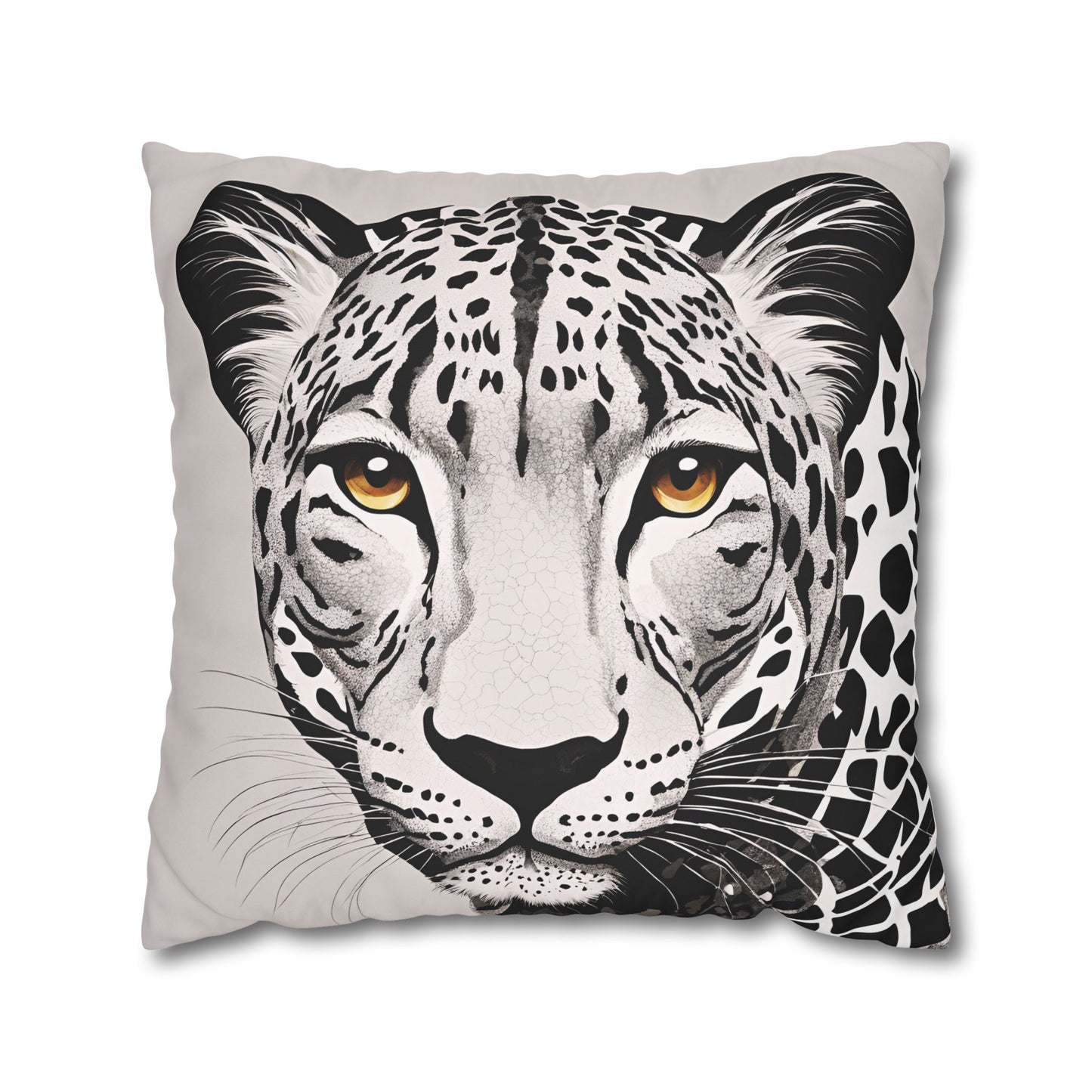 Leopard Square Poly Canvas Pillowcase