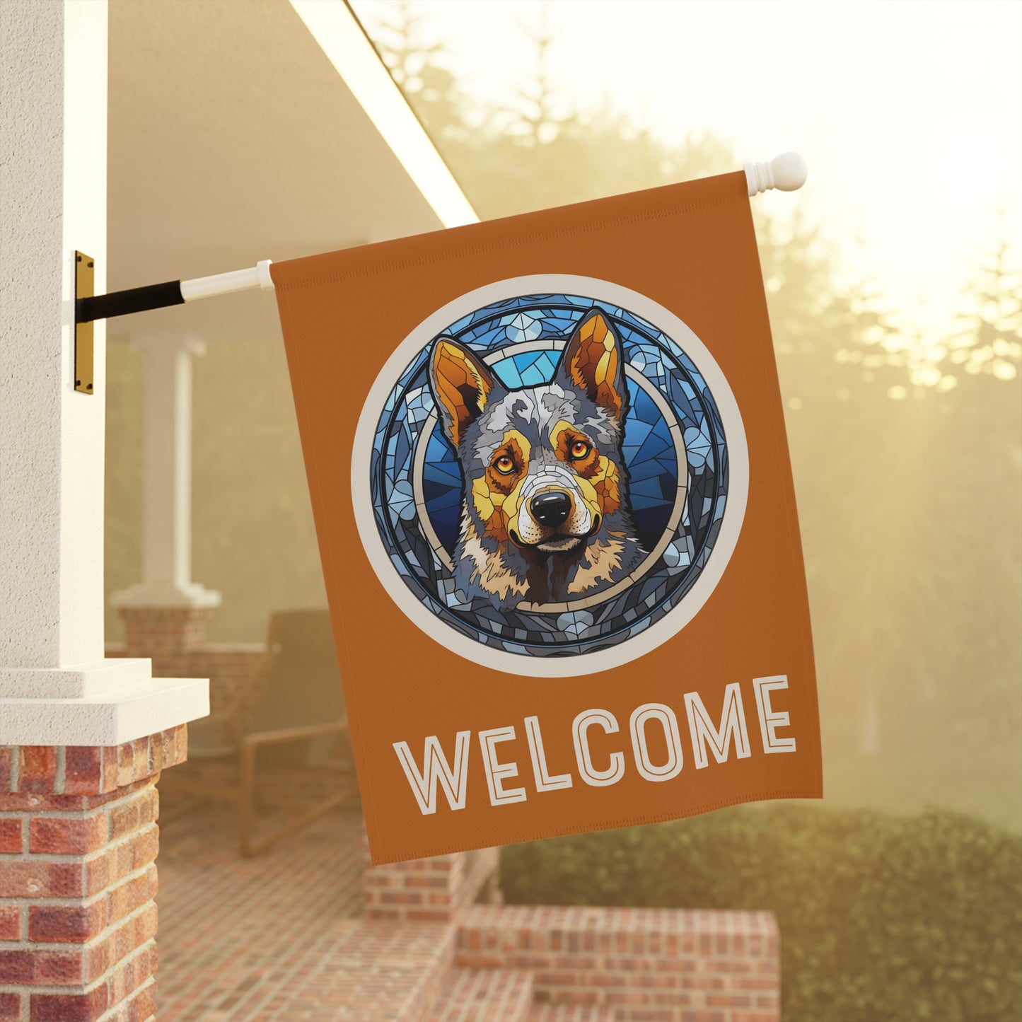 Australian Cattle Dog Welcome 2-Sided Garden & House Flag/Banner