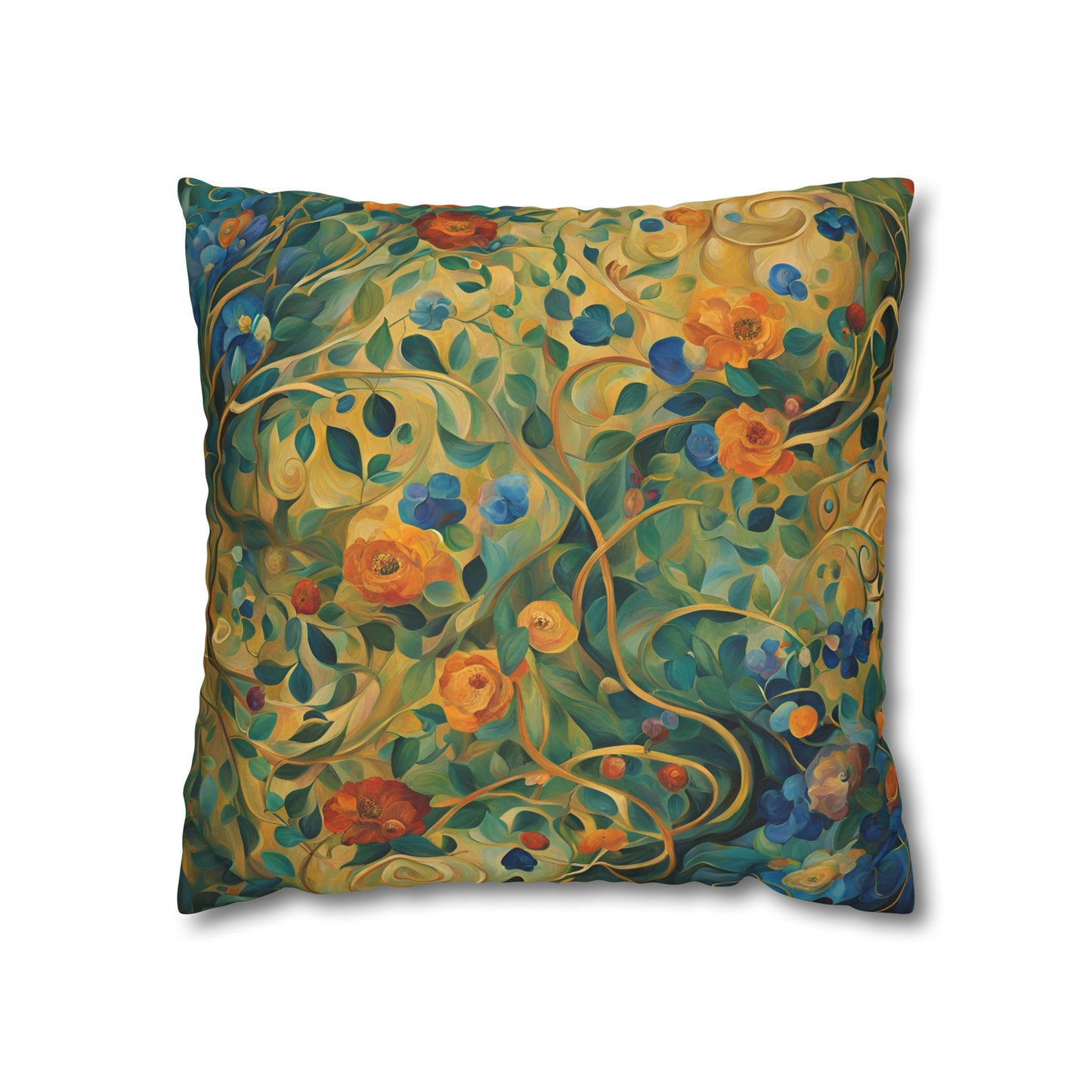 Captivated Floral Square Poly Canvas Pillowcase