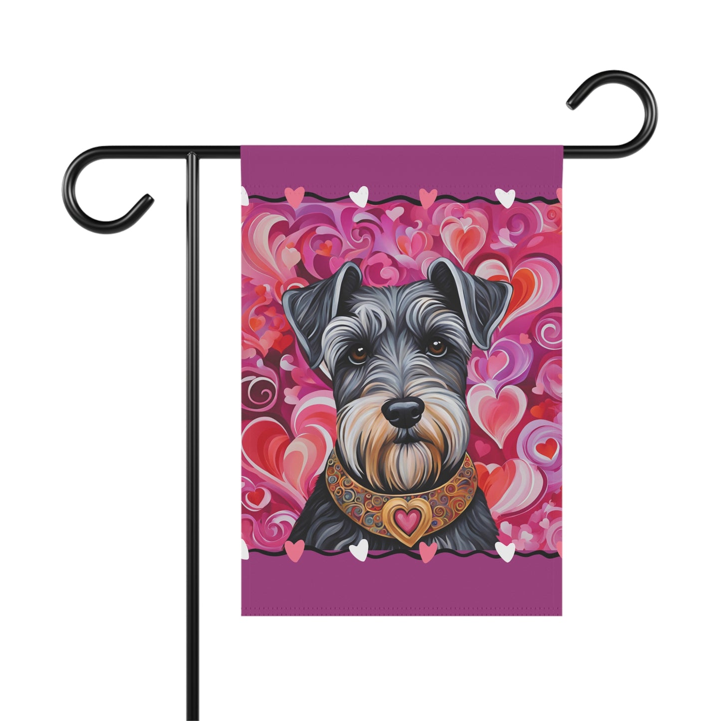 Miniature Schnauzer Valentine 2-Sided Garden & House Flag/Banner