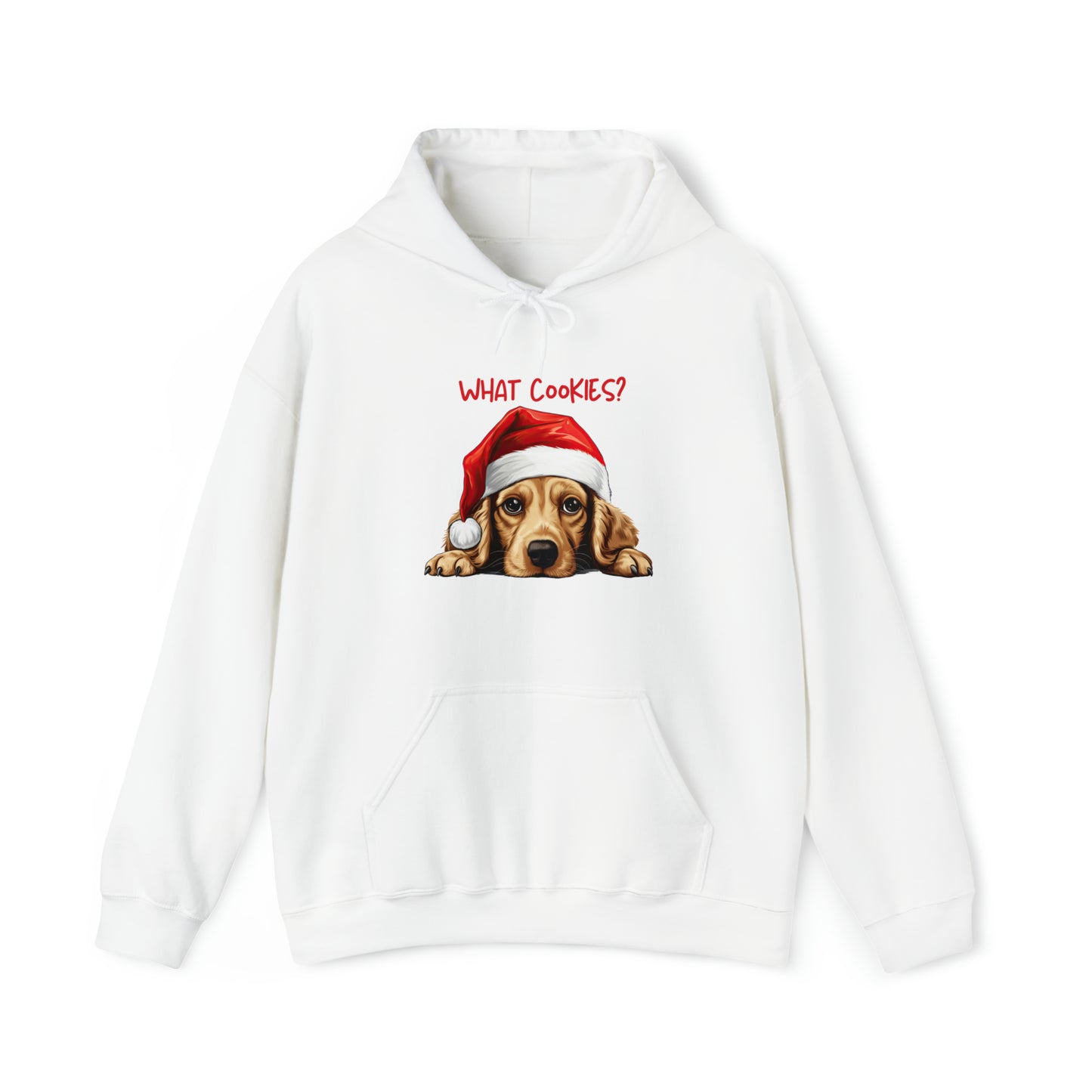 What Cookies? Cocker Spaniel in Santa Hat Unisex Heavy Blend™ Hooded Sweatshirt